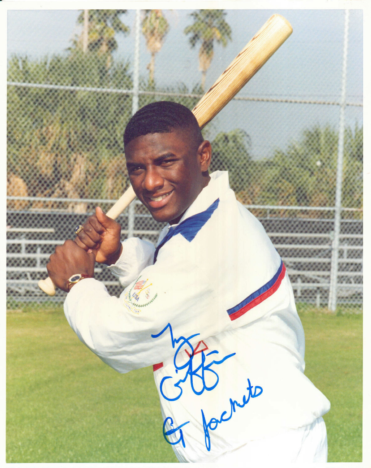 TY GRIFFIN - Baseball Player - 1988 Olympics Gold Medal - Autograph Photo