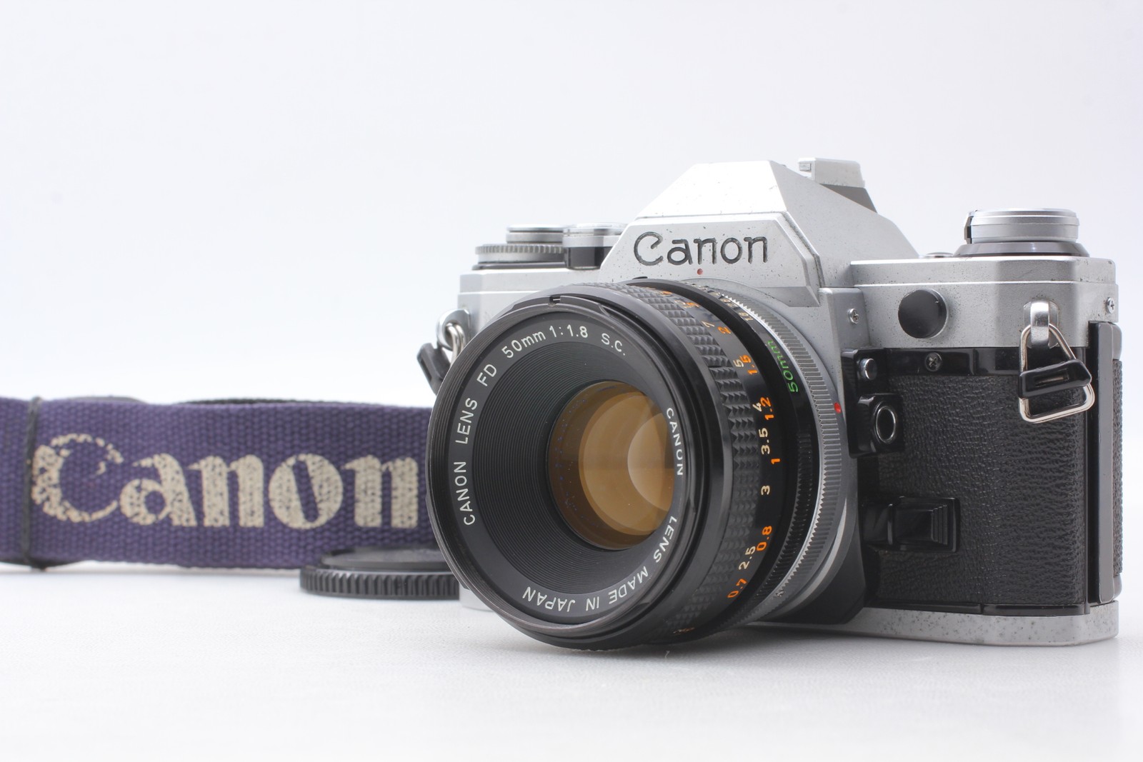 [Exc+5] Canon AE-1 Film Camera fd 50mm f1.8 S.C Lens lens From JAPAN