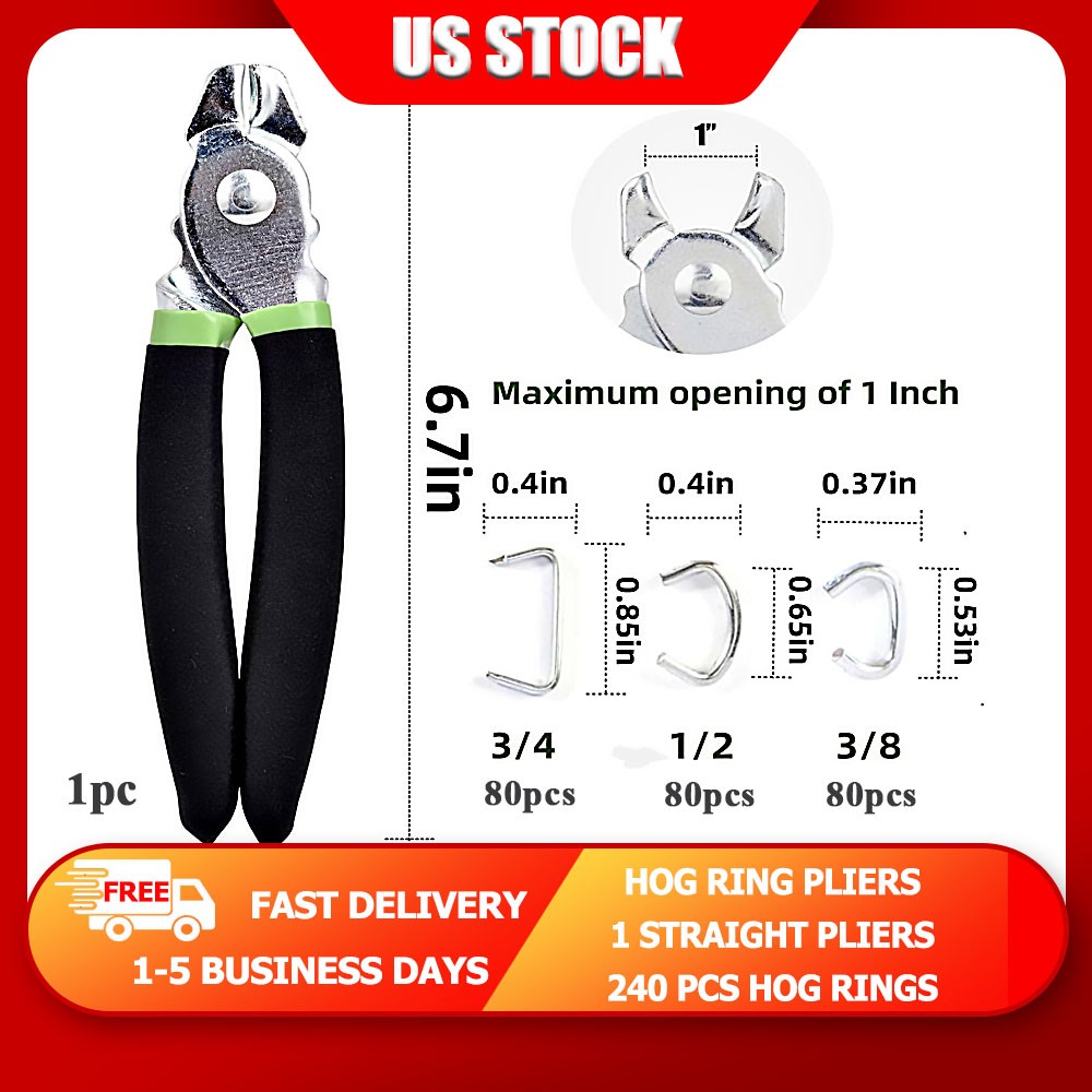 Professional Cage Assembly Kit 1 Straight Pliers + 240pcs Zinc-Coated Rings DIY