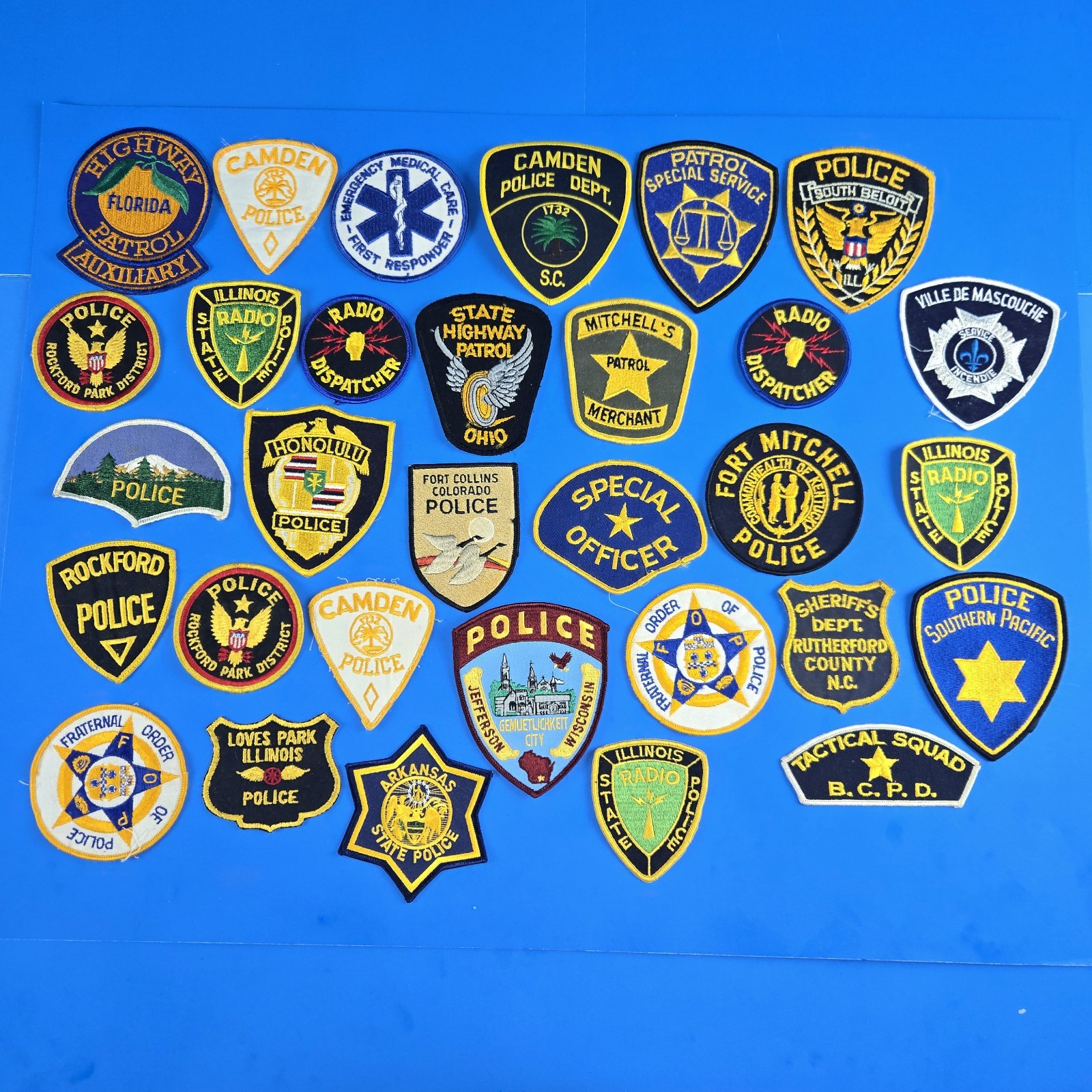 POLICE PATCHES  MIXED LOT OF 31