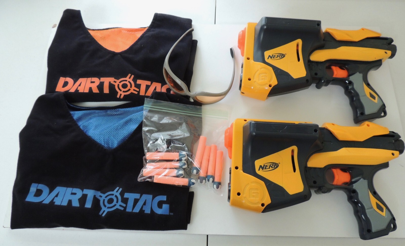 2 Nerf Dart Tag Shooters  With Vests