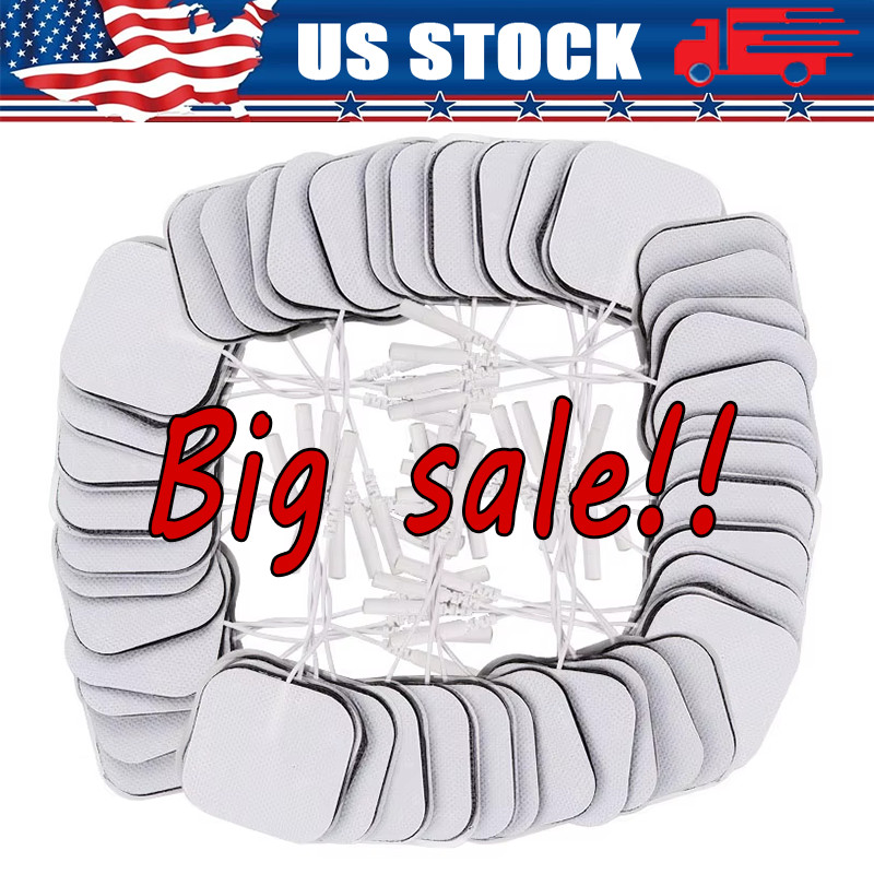 40 TENS Electrode Pads EMS Replacement Unit 7000 3000 2x2 Muscle Stimulator BULK