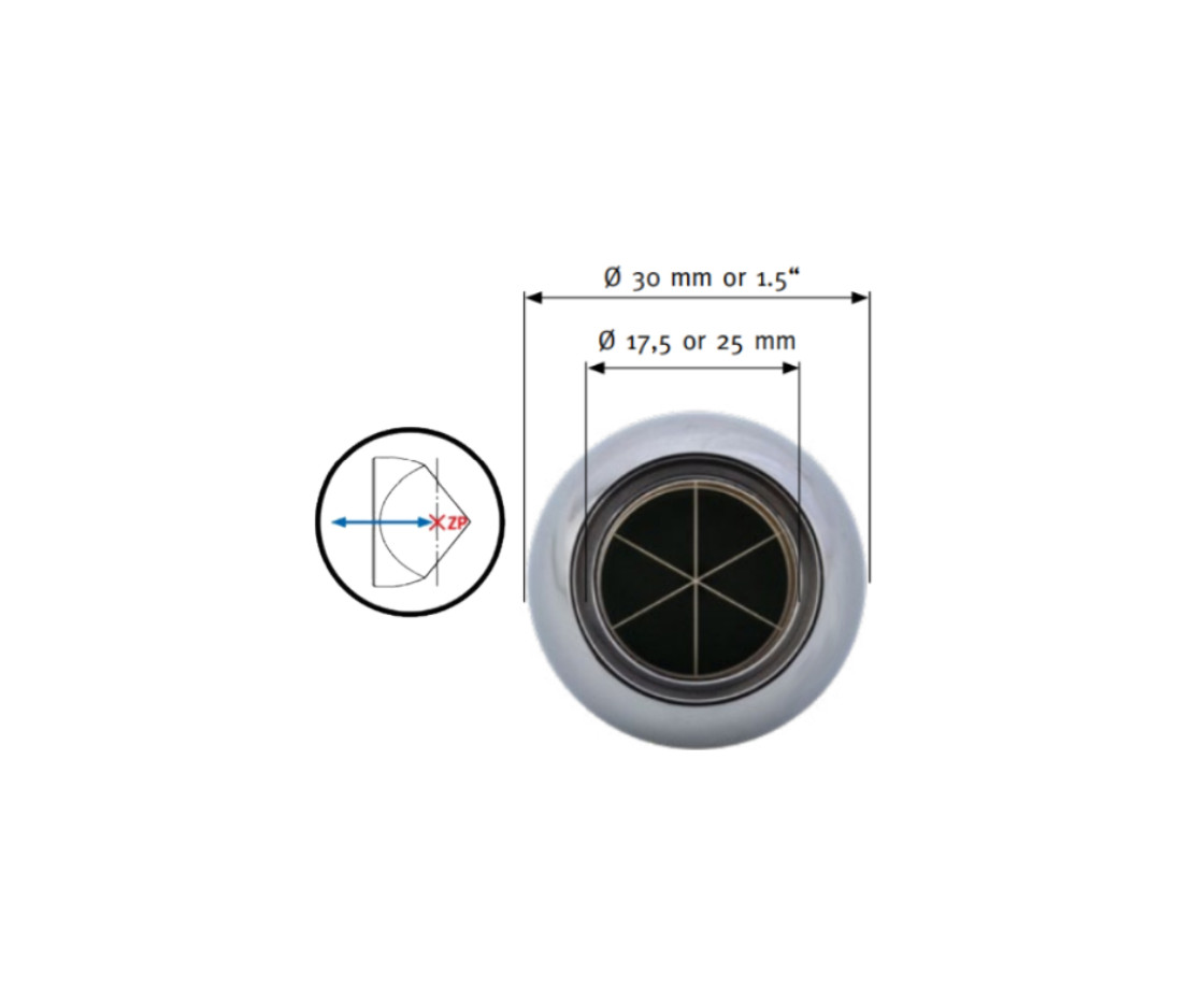 Ball Prism - 1.5″ (38.1mm) Diameter w/Outer Corners Base