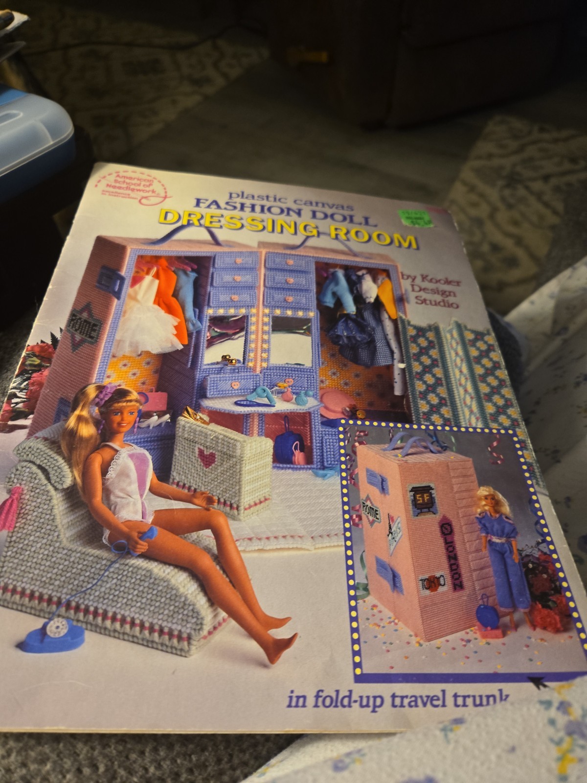 Fashion Doll Dressing Room Set Plastic Canvas Pattern Book •