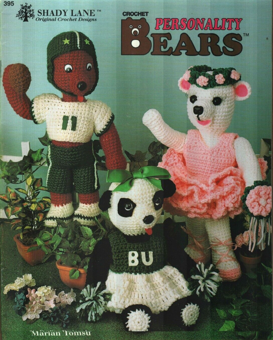 NEW PERSONALITY BEARS 6 DESIGNS FOOTBALL PLAYER CHEERLEADER CROCHET PATTERN BOOK
