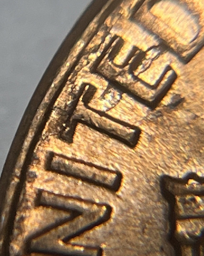 1967 Penny Errors Strike Through Copper Shavings Reverse Uncirculated