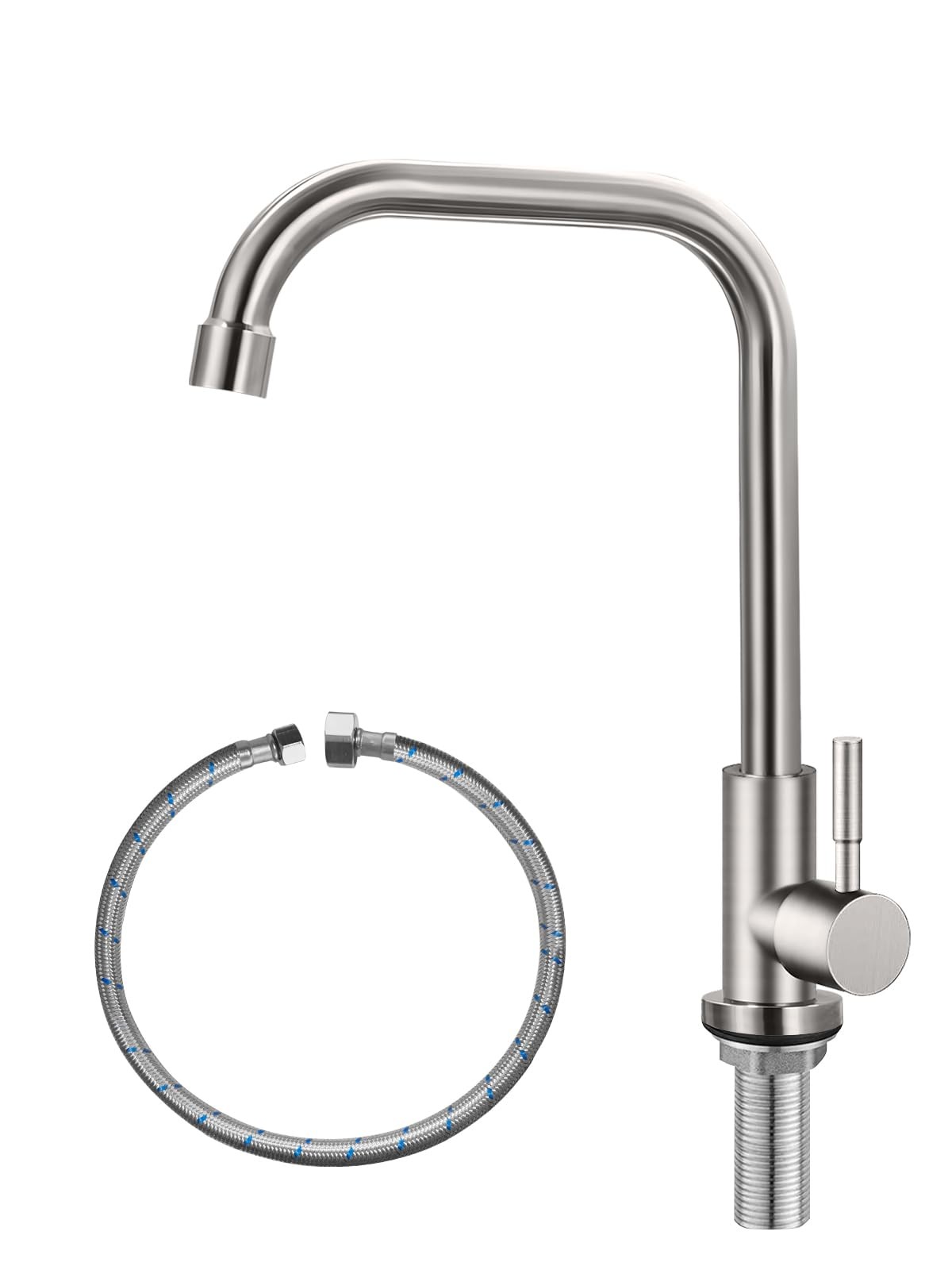 Grifo De Agua Fria De Un Solo Agujero Acero Inoxidable Niquel Cepillado