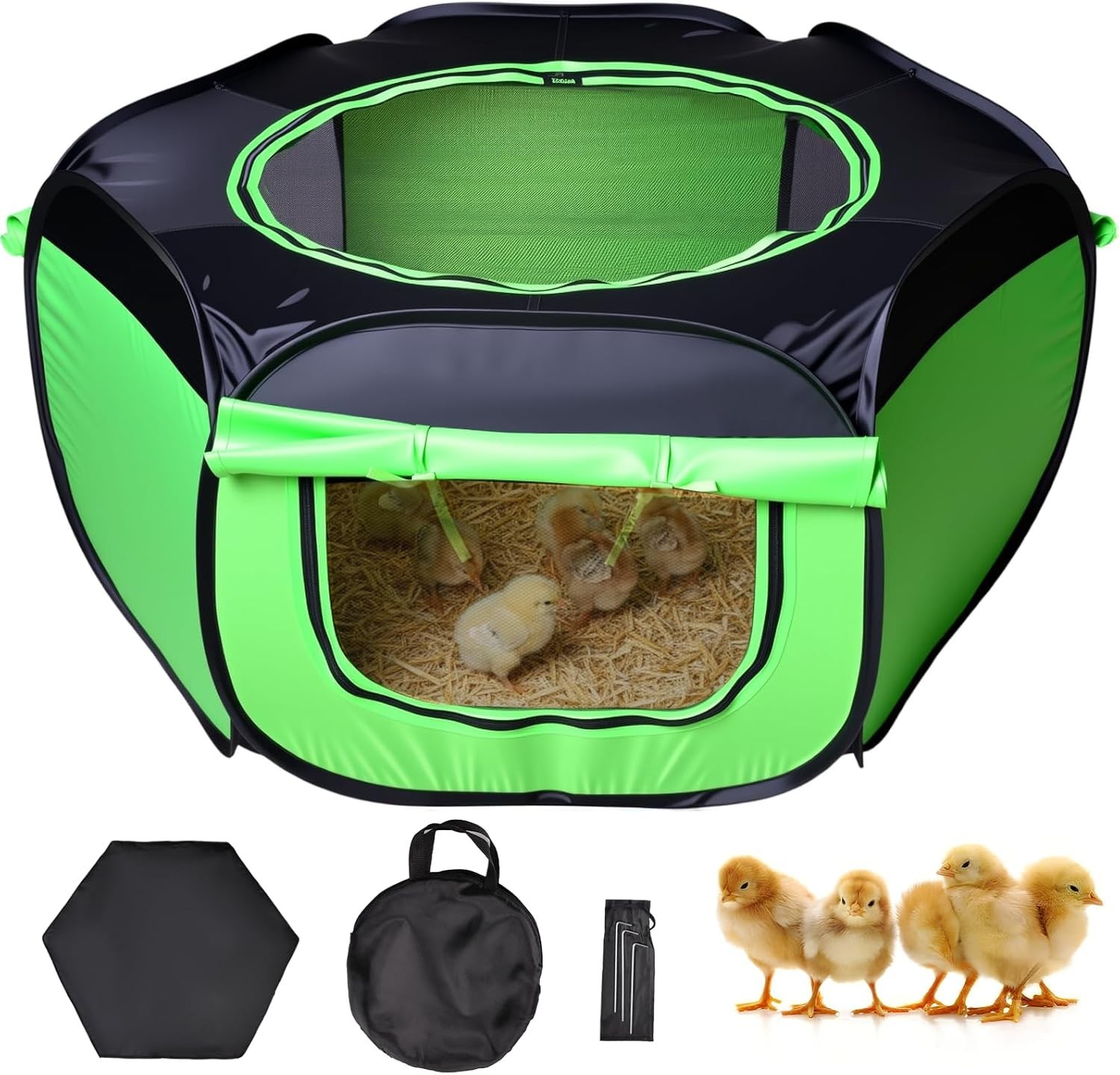Chicken Brooder Box for Chick Starter Kit Upgrade Three-Sided Mesh Window Bro...