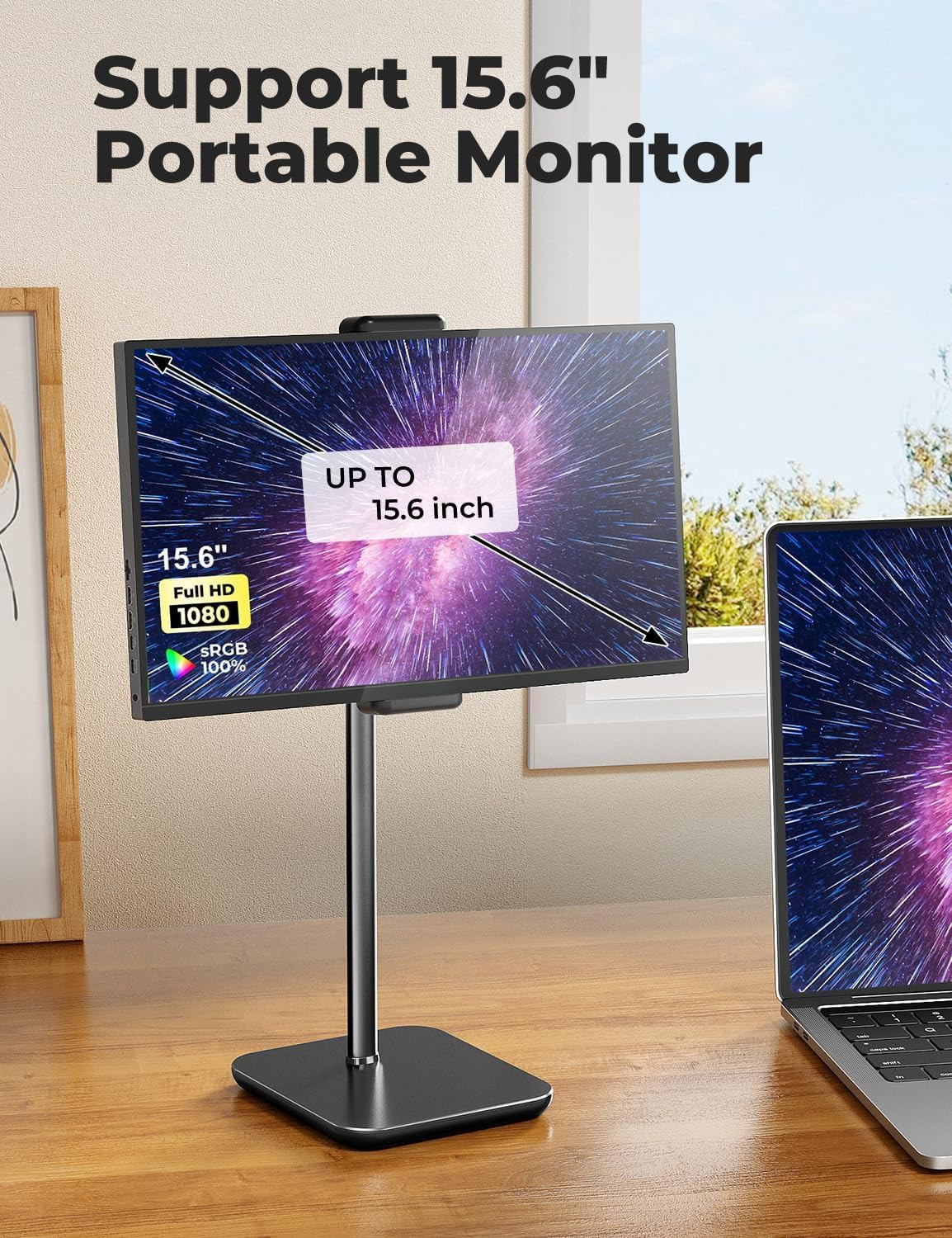Tablet Stand for Desk with 360 Adjustable Holder Clamp Bracket, Height Adjustabl