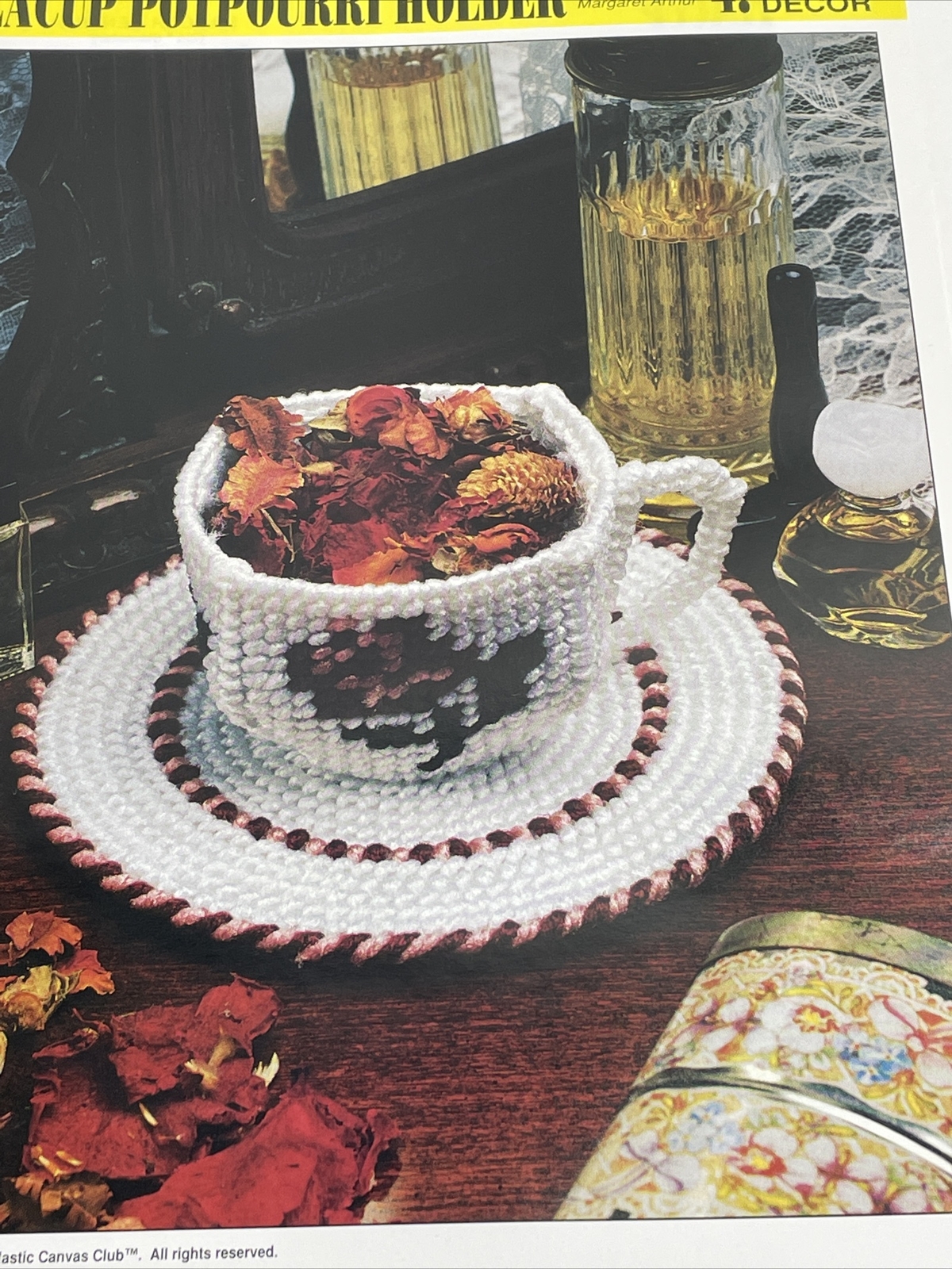 Annie's Attic Teacup Potpourri Holder Plastic Canvas Pattern
