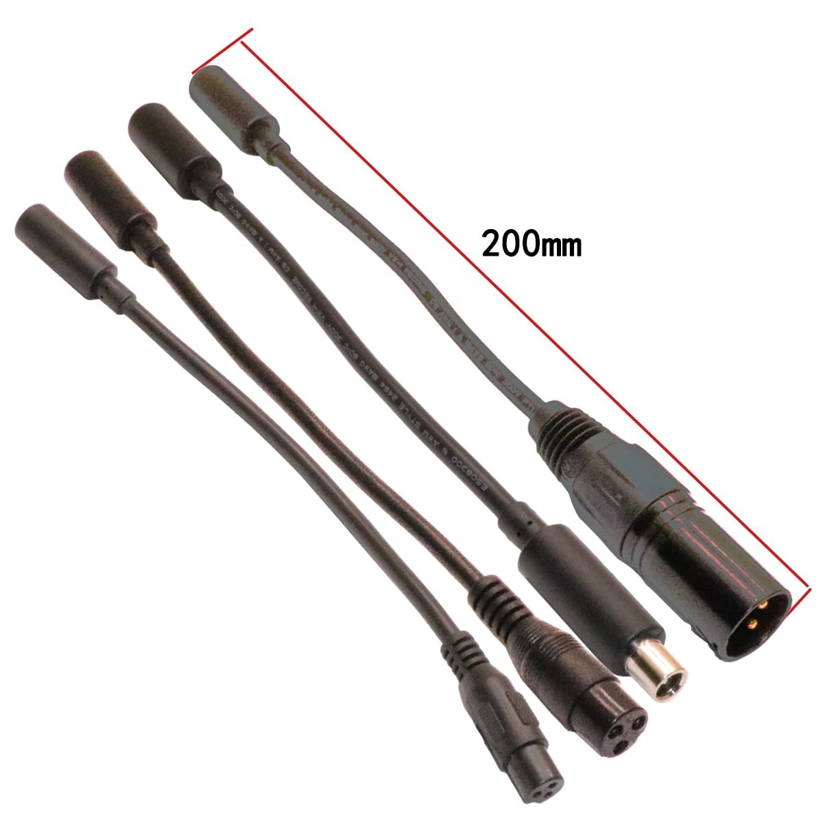 42V 2A Charging Adapter Cable Universal 4 Plugs for 36V Lithium Battery, Pack...