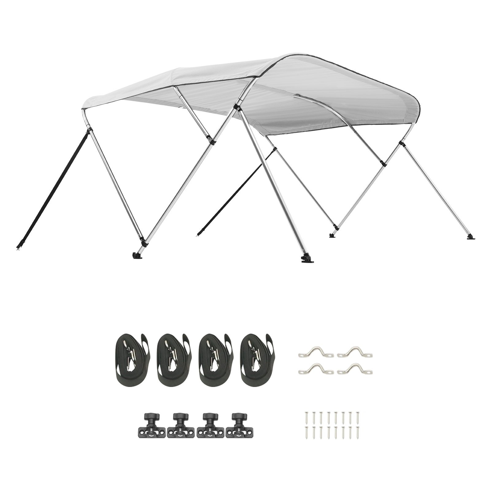 3 Bow Boat Bimini Tops 6'Lx(67"-72")W x 46"H Awning Canopy Light Grey