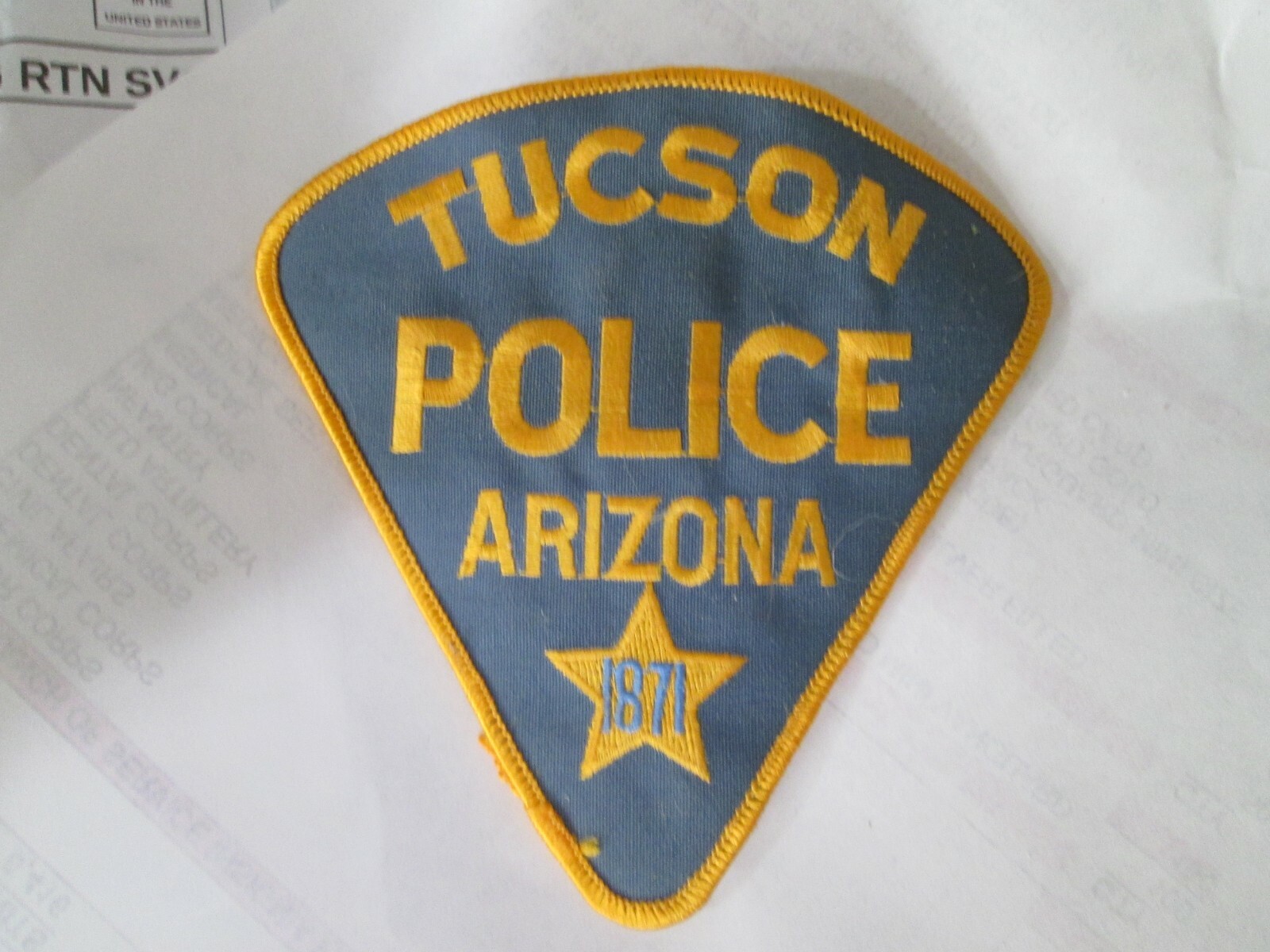PATCH OLDER SEW ON TUCSON POLICE ARIZONA SINCE 1871