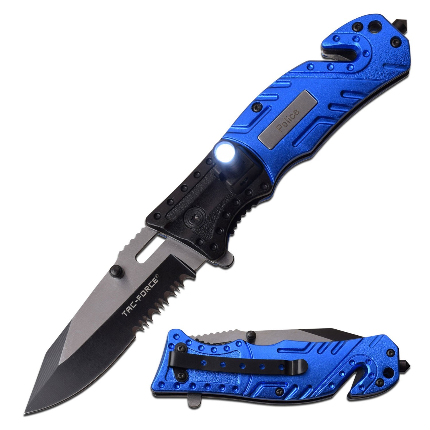 Tac-Force Assisted Blade Tactical Police EDC Rescue Pocket Knife W ViB Light