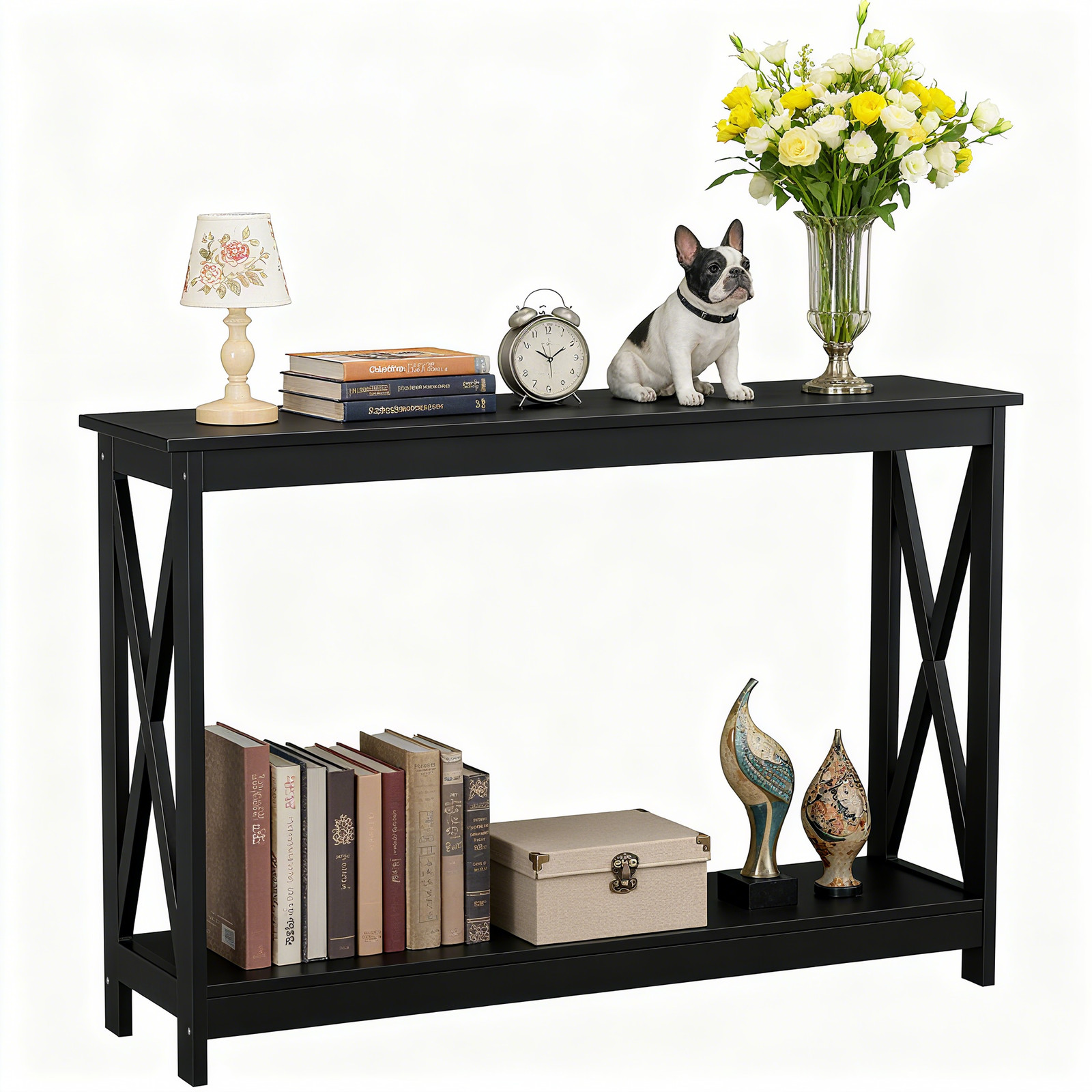 Console Table Along Bed Accent Side Stand Display Storage Shelf Entryway 47inch