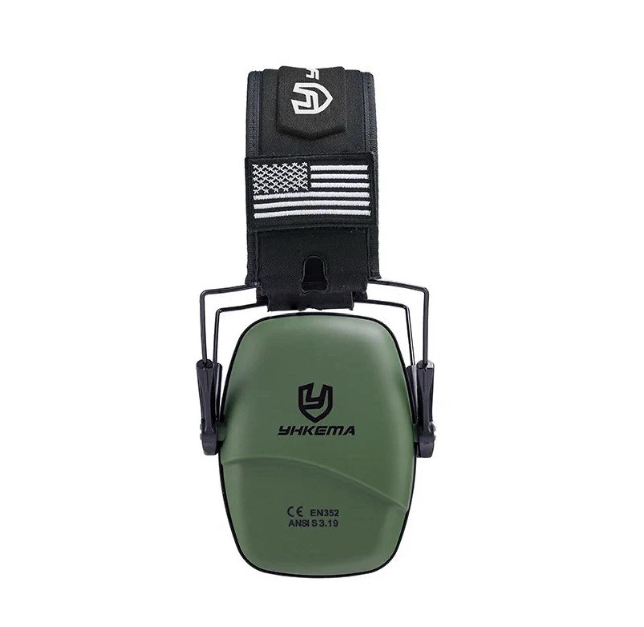YHKEMA Razor Slim Electronic Shooting Ear Muffs Noise Reduction Green