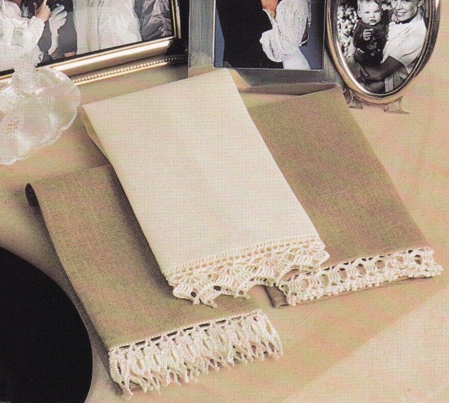 Crochet Pattern ELEGANT EDGINGS Lacy Guest Towel Trim Instructions