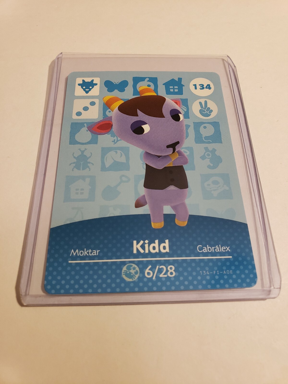 Kidd # 134 Animal Crossing Amiibo Card Horizons Series 2 MINT NEVER SCANNED!