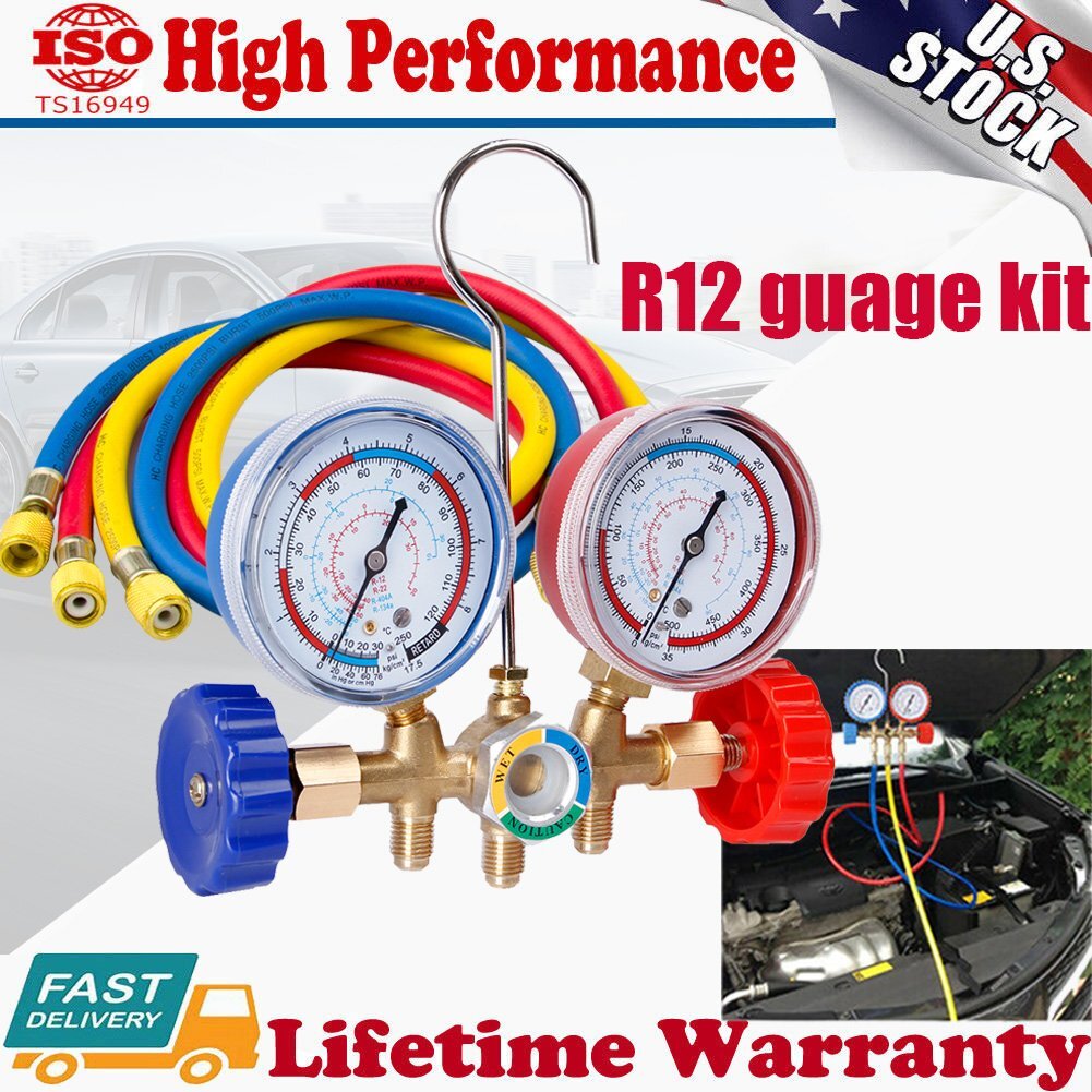 AC Diagnostic Manifold Freon Gauge A/C Tool Set