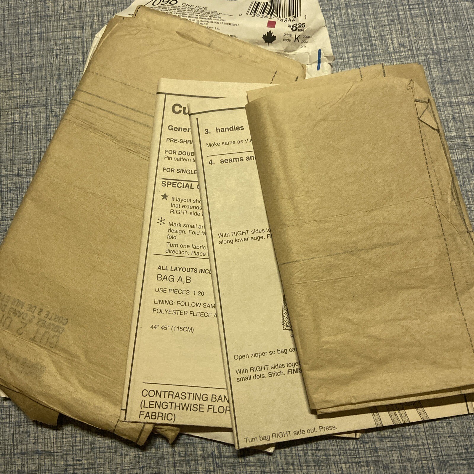 Simplicity 7098 Quilted Bags & Sunglass Case Sewing Pattern