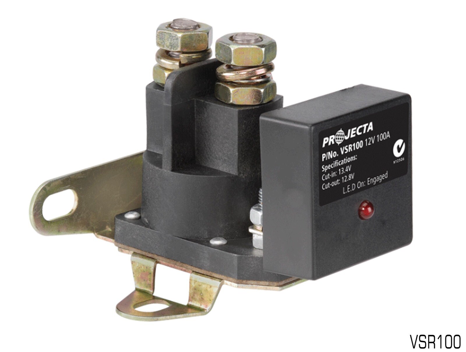 PROJECTA DUAL BATTERY VOLTAGE SENSITIVE RELAY 12V 100A - LED INDICATOR VSR100