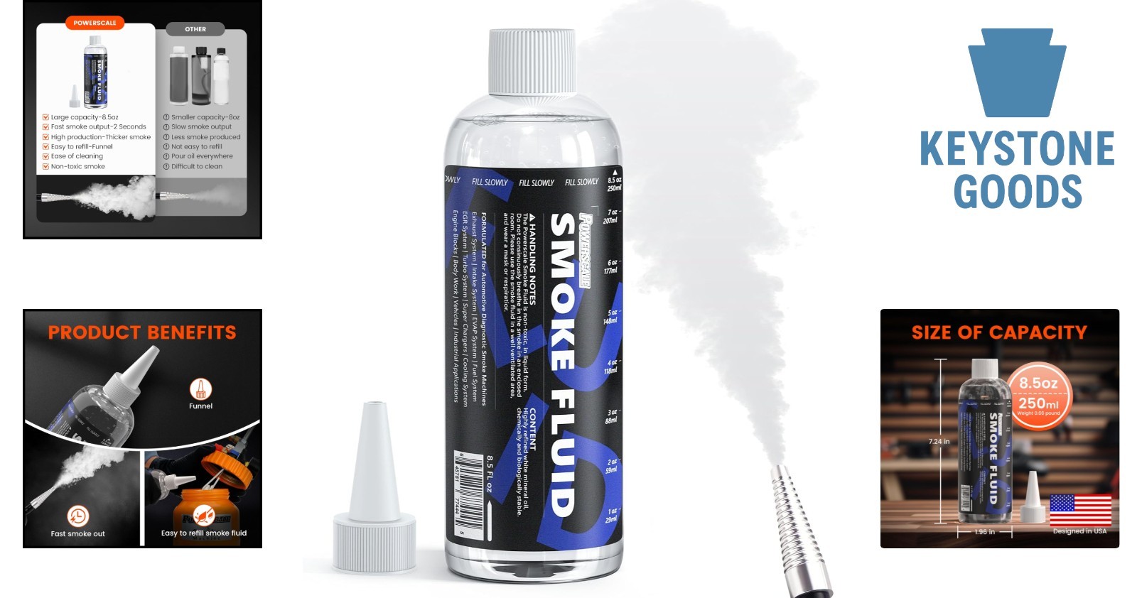 8.5oz Smoke Machine Liquid Refill for Automotive Leak Testing