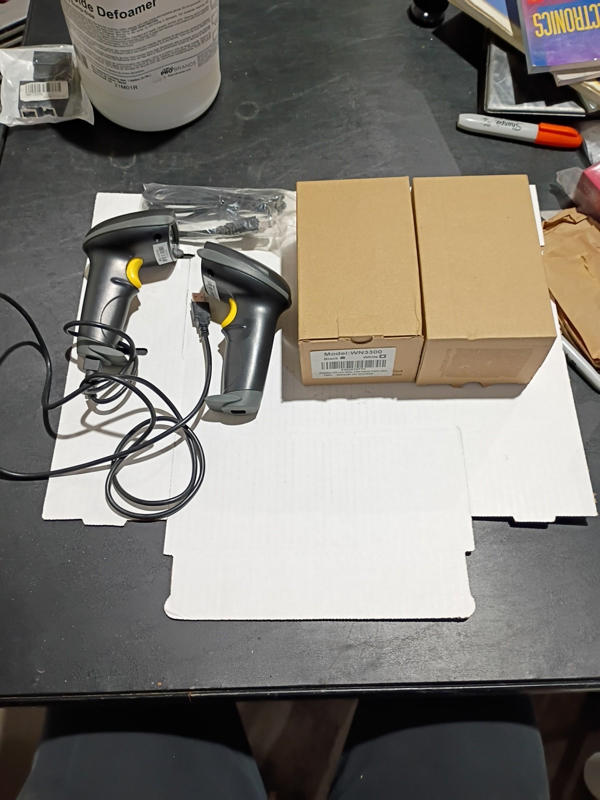 Lot Of 4 Wone Nice WN3300 USB Laser Handheld Barcode Scanner with USB Cord A85