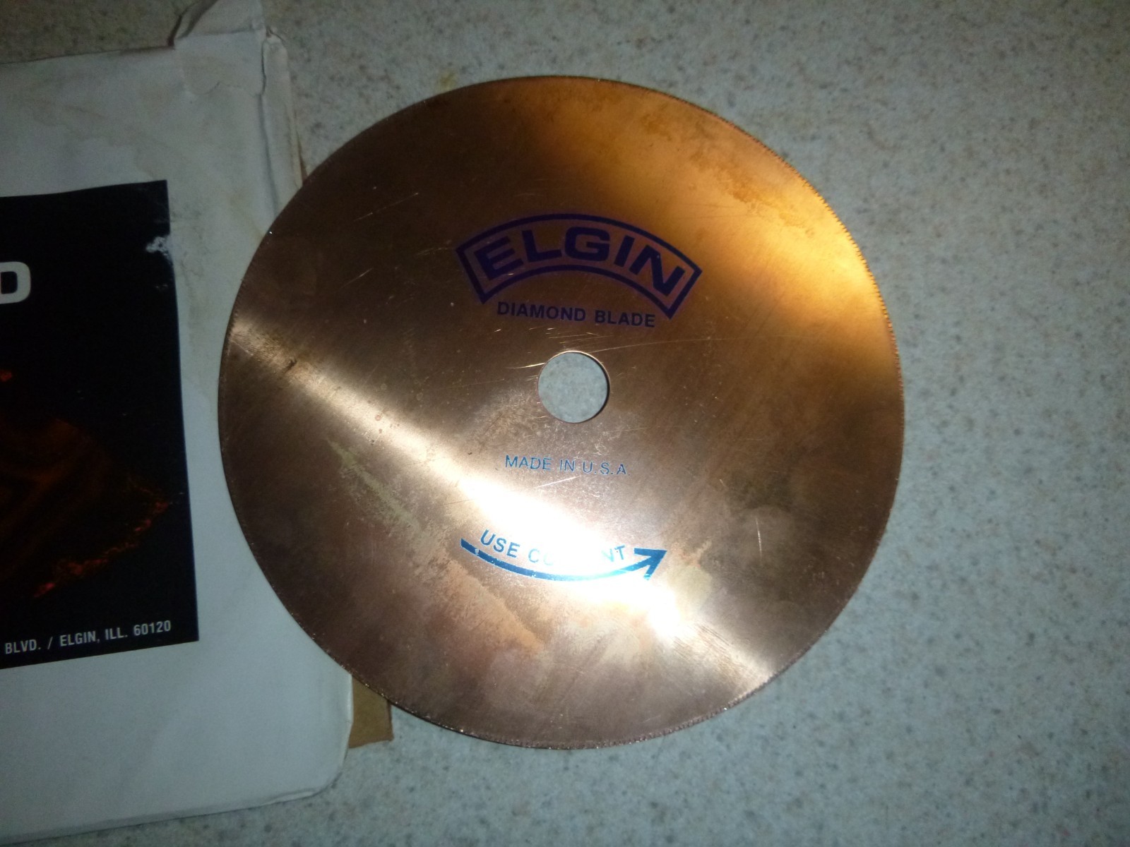 Elgin 6” Copper Diamond saw. blade Never used 5/8" arbor hole