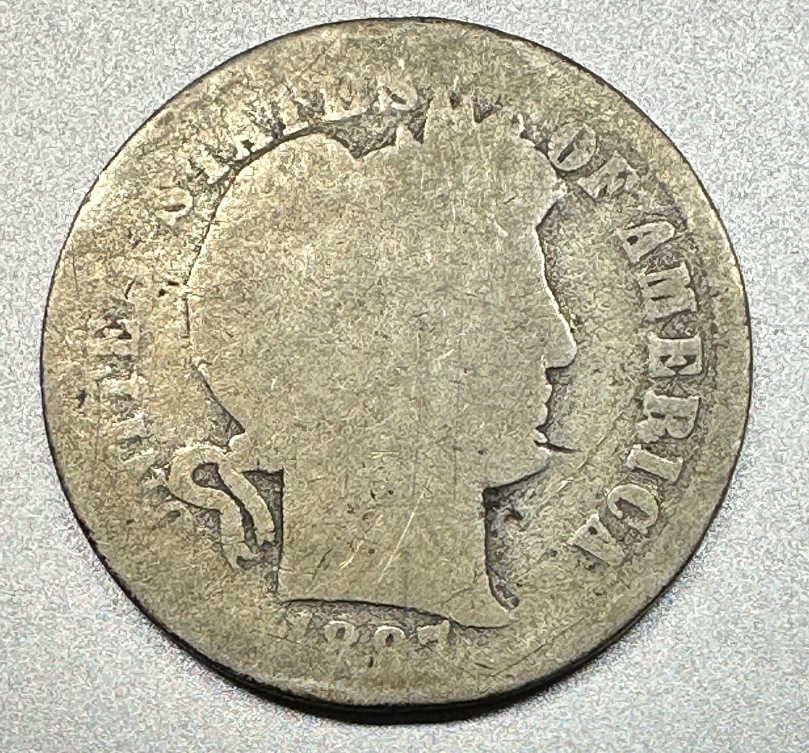1897-S  BARBER DIME   AG  BETTER DATE  #1733