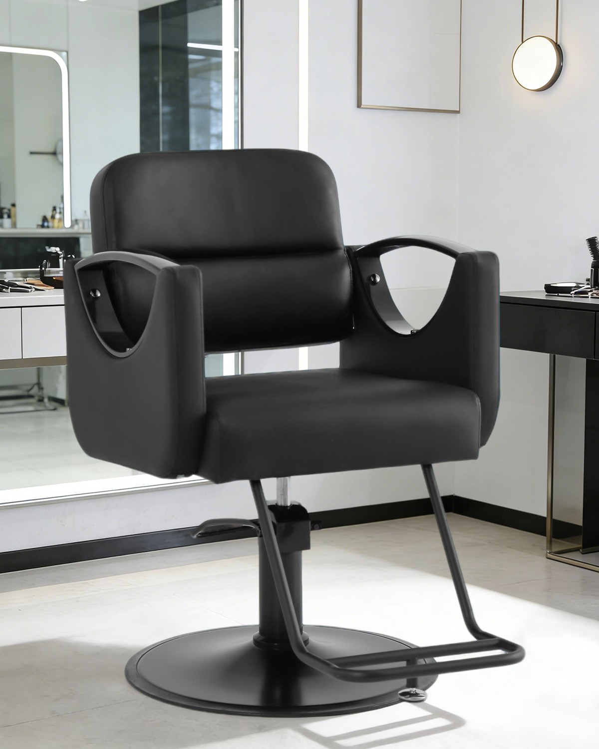 Heavy Duty Hydraulic Black Barber Chair Salon Hair Dresser Beauty 360° Rotation
