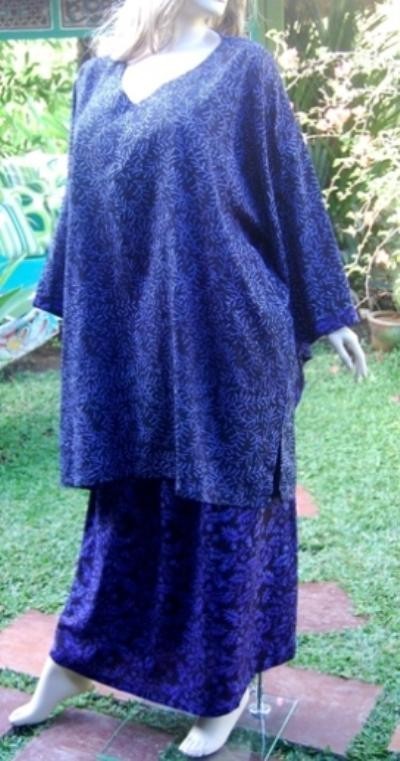 black purple blouse butterfly skirt 2-PCS-SET-M L 1X 2X zm553