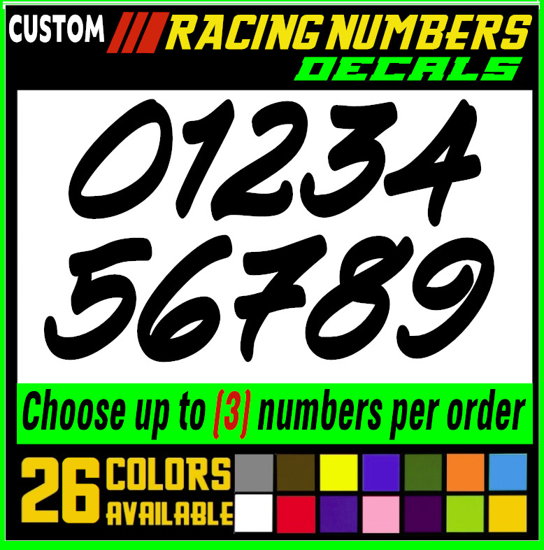 Racing Numbers Vinyl Decal Sticker for Dirt Bike Plate BMX Motocross Car [s32