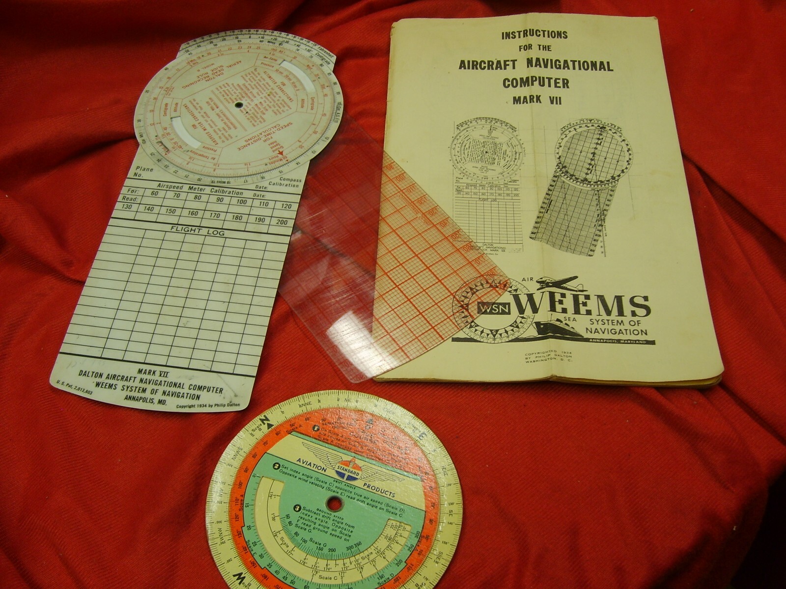 VINTAGE 1934 WEEMS Aviation Airplane Navigational Computer Airline Plotter MKVII