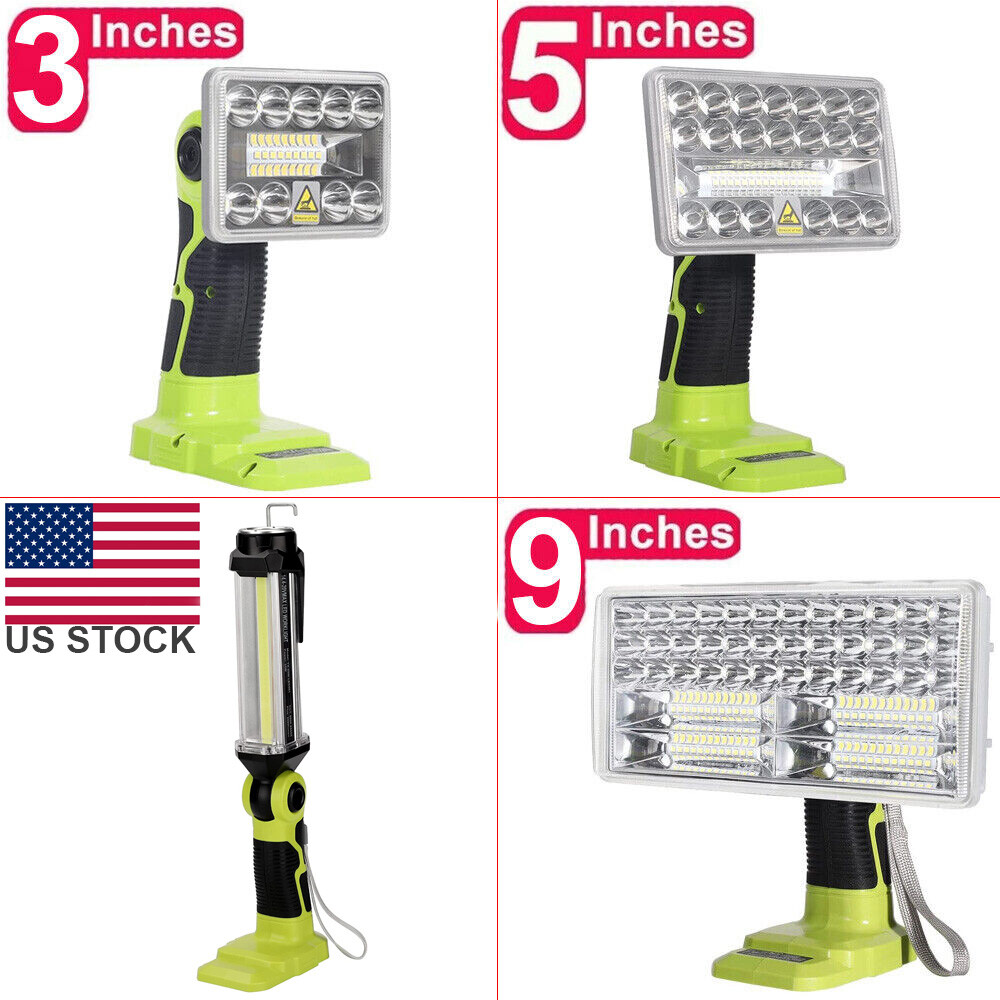 40W 35W Cordless LED Work Light for Ryobi 18-Volt ONE + Li-Ion NiCd NiMh Battery