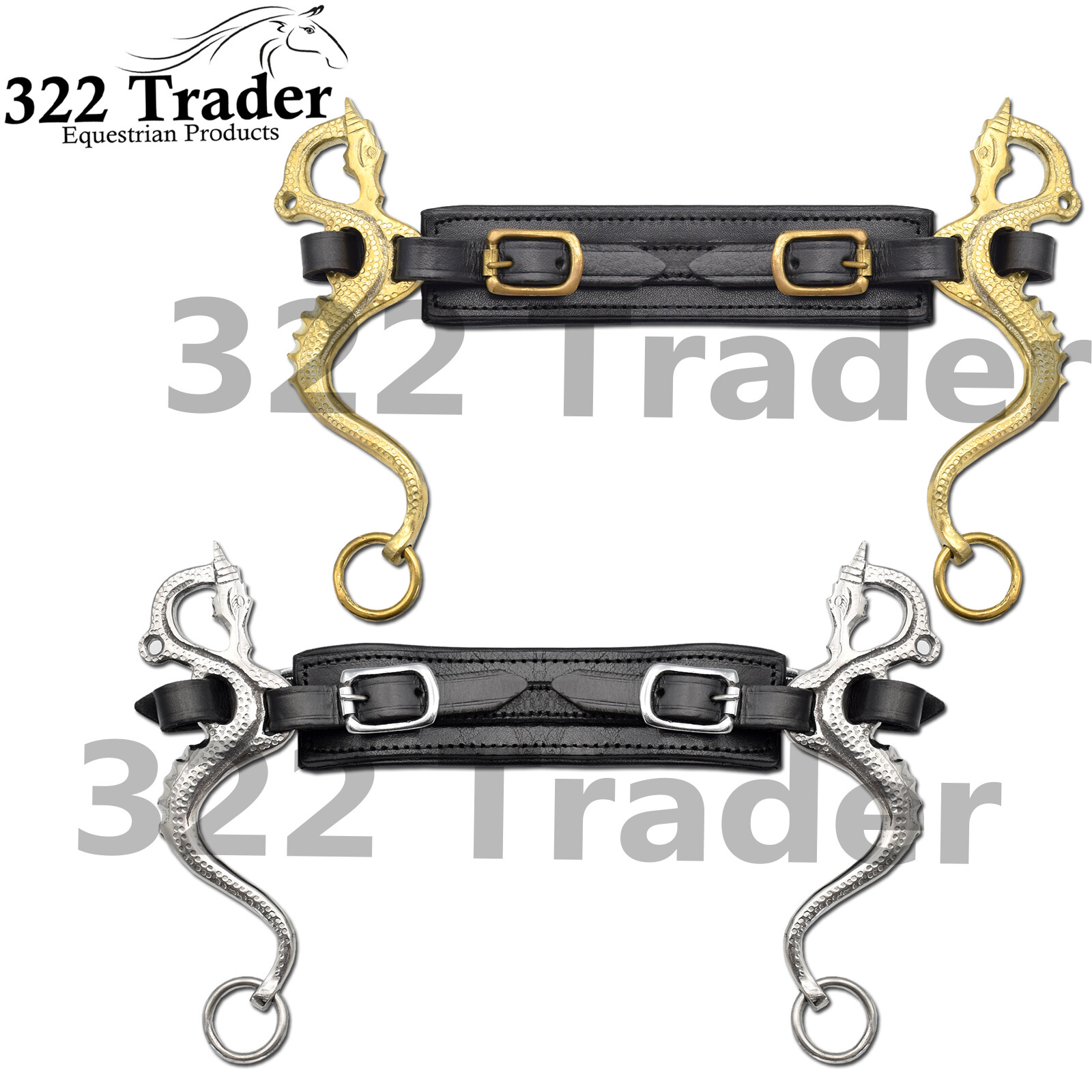 Dragon Horse Bite Harness With Leather Brackets - Gold Silver - Quality