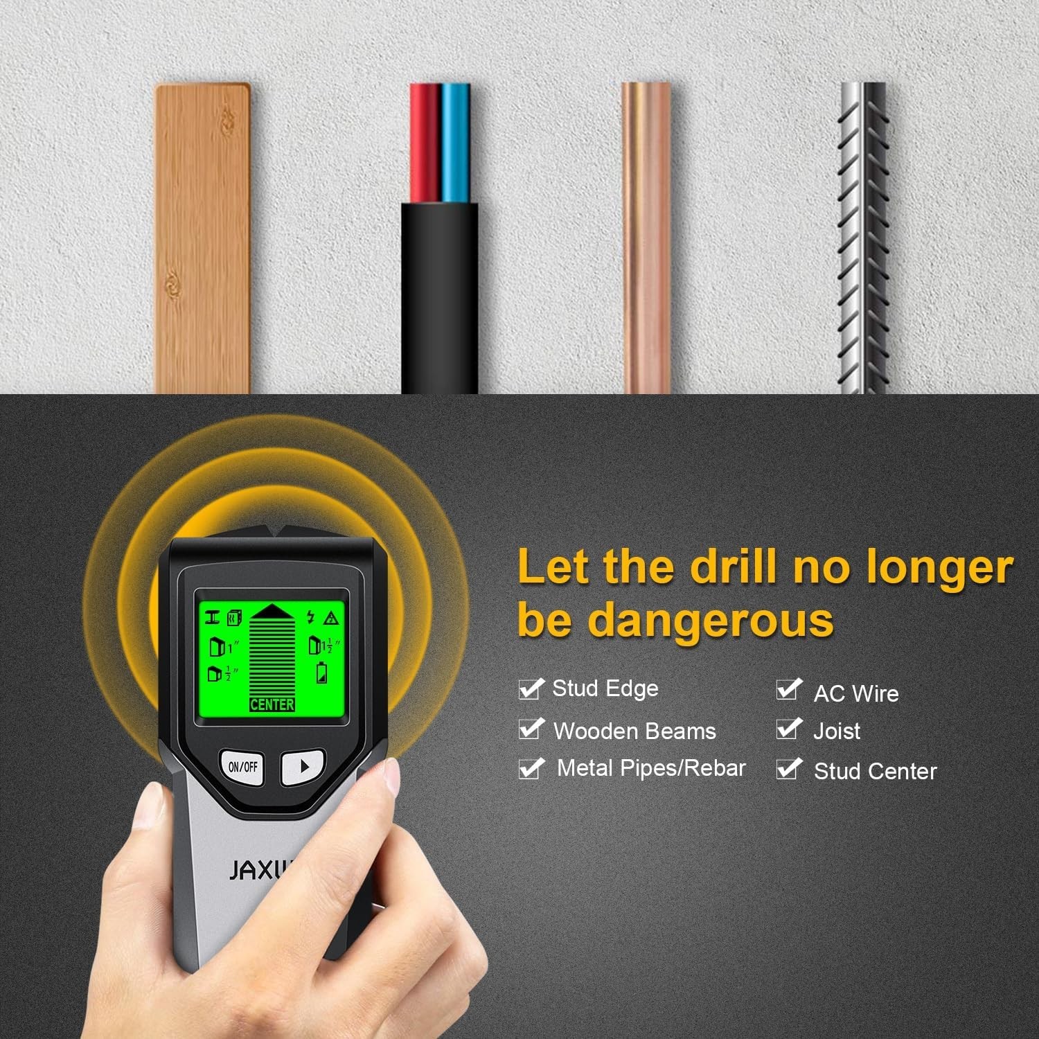 Versatile 5-in-1 Wall Scanner with Backlit LCD - Essential Tool for DIY Projects
