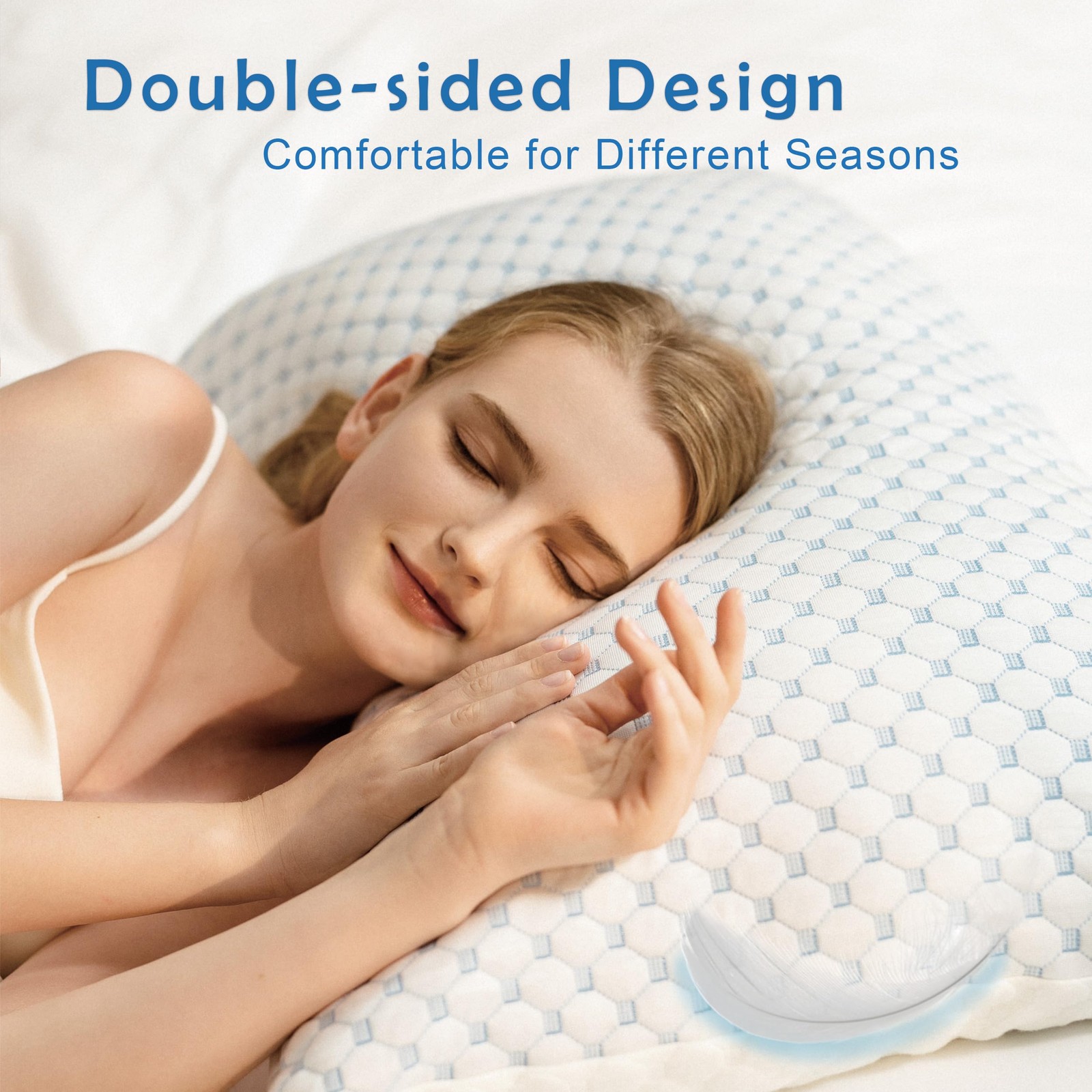 Premium Adjustable Shredded Memory Foam Pillow - Suitable for Side, Back, and