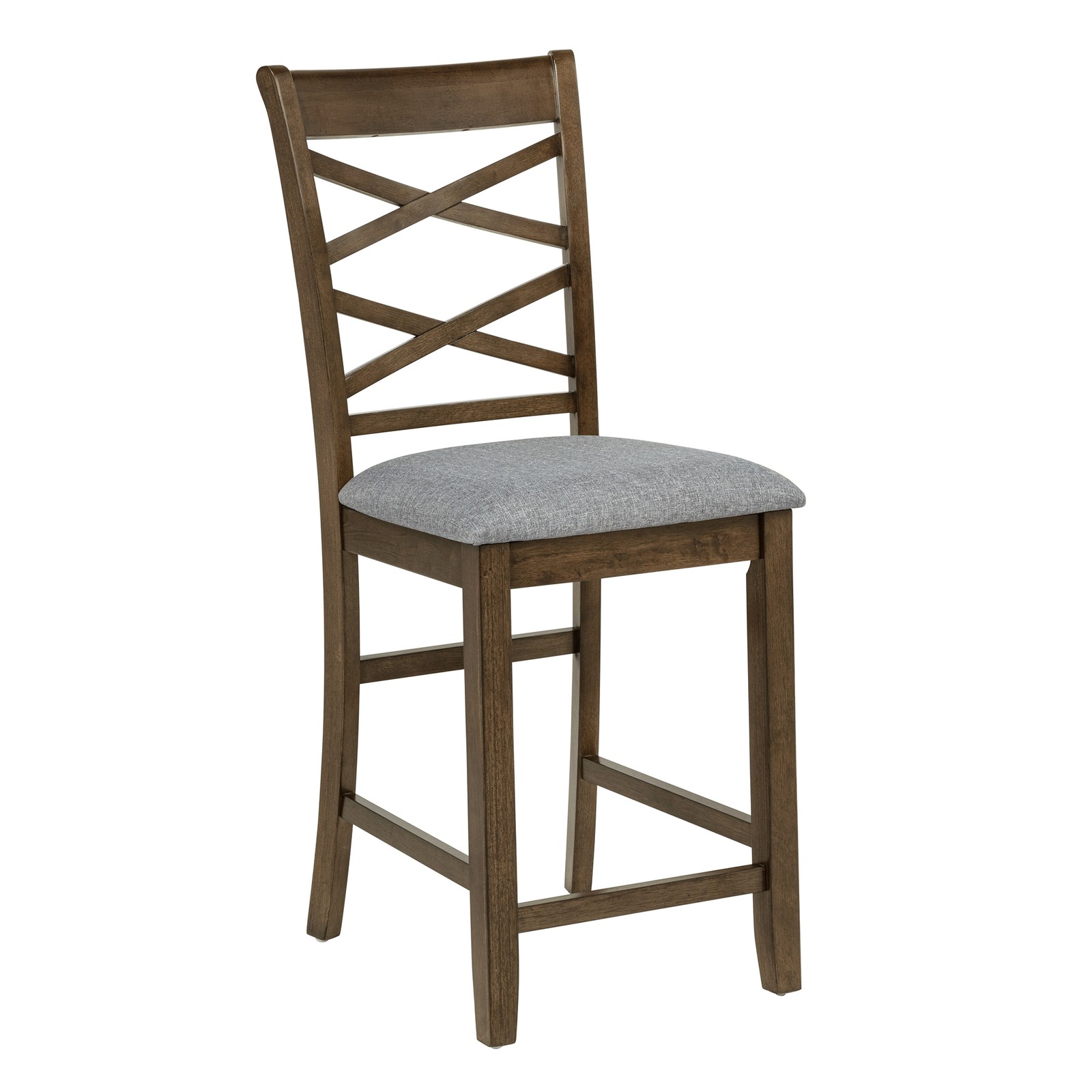 5-Piece Counter Height Square Wooden Dining Table Set w/ 4 Upholstered Chairs