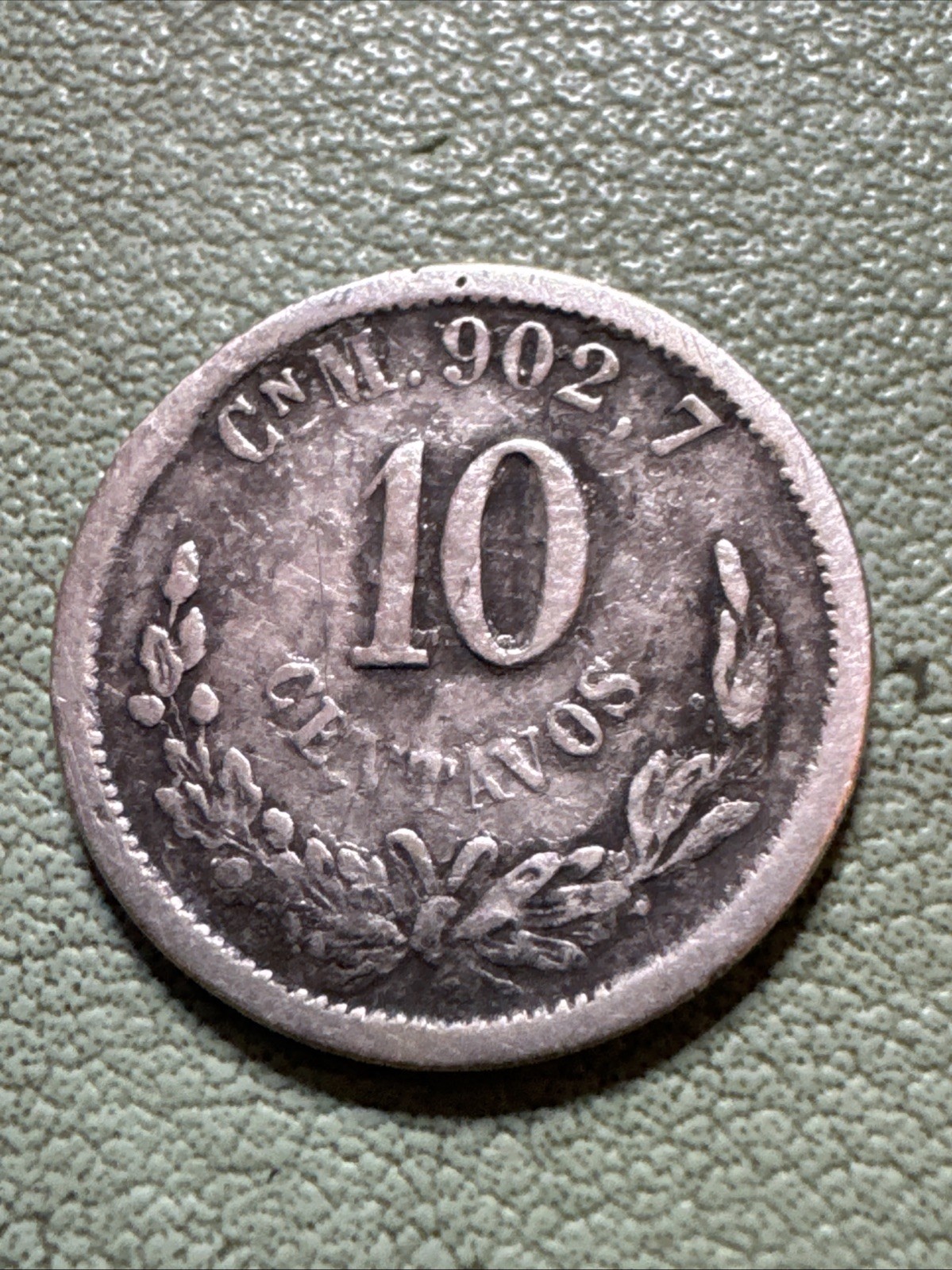 1896 CnM MEXICO SILVER 10 CENTAVOS COIN