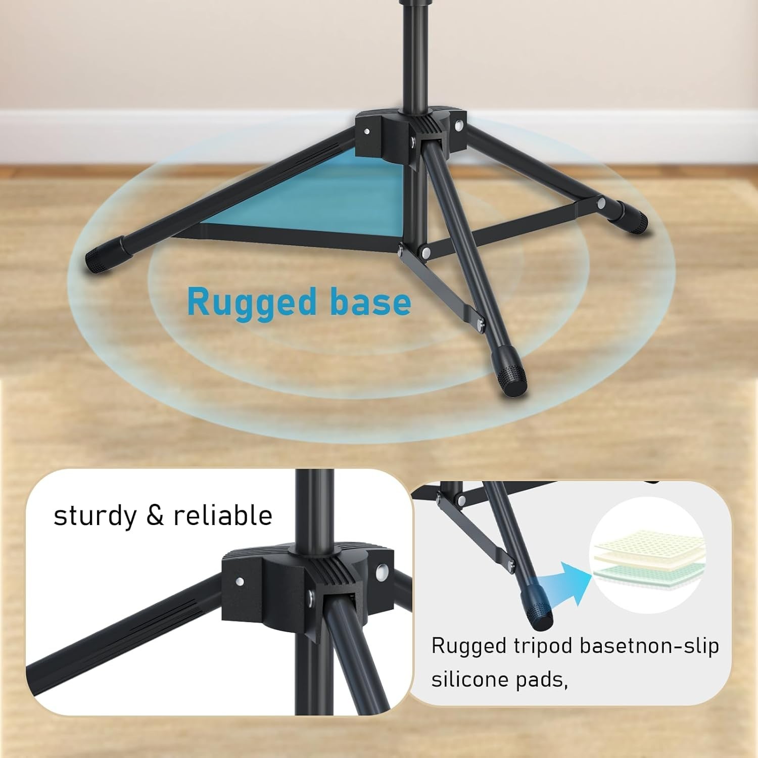 All-in-One Microphone & Device Floor Stand for Streaming & Recording