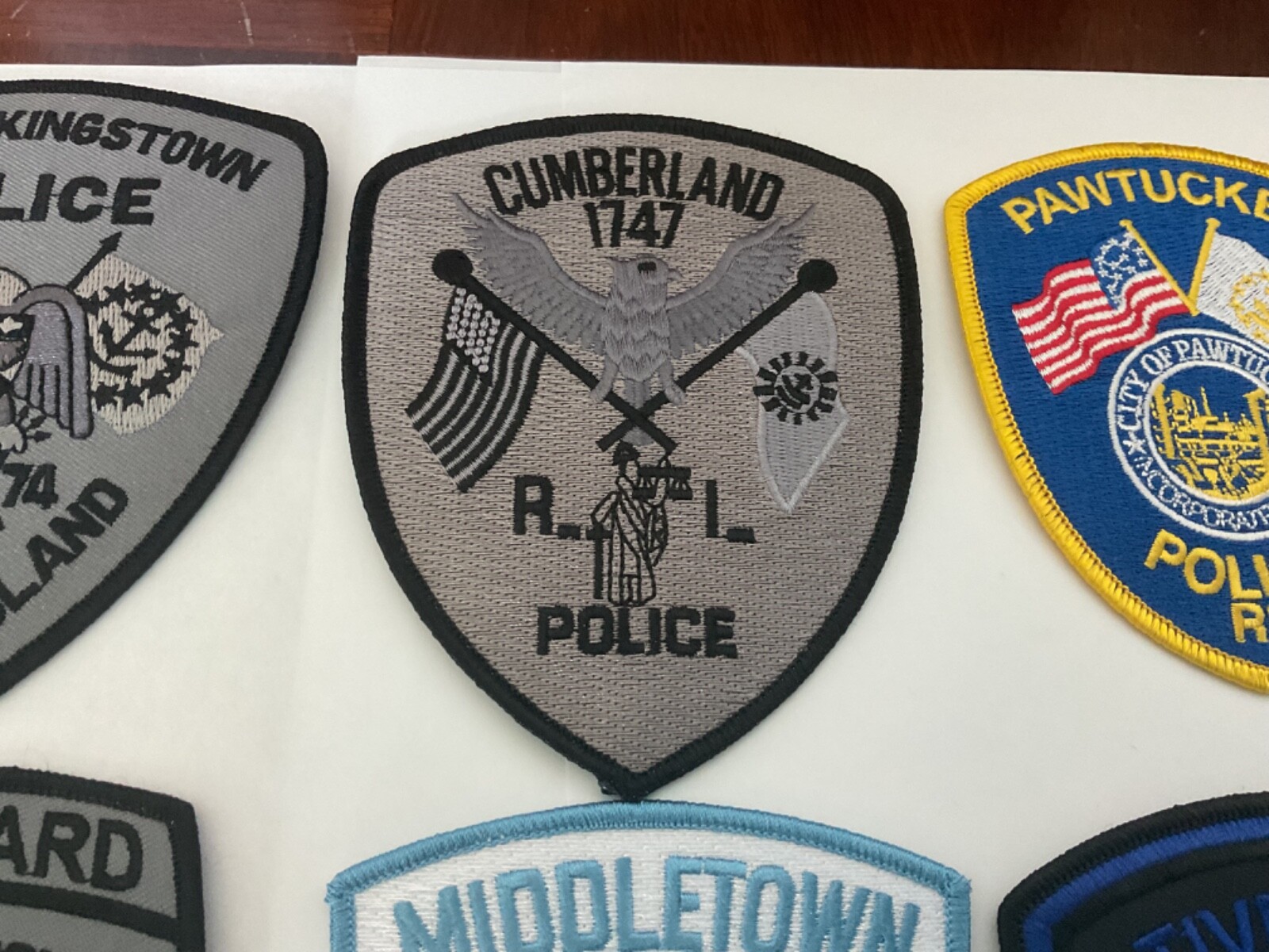 Police collectors patch set Rhode Island 6 pieces full size