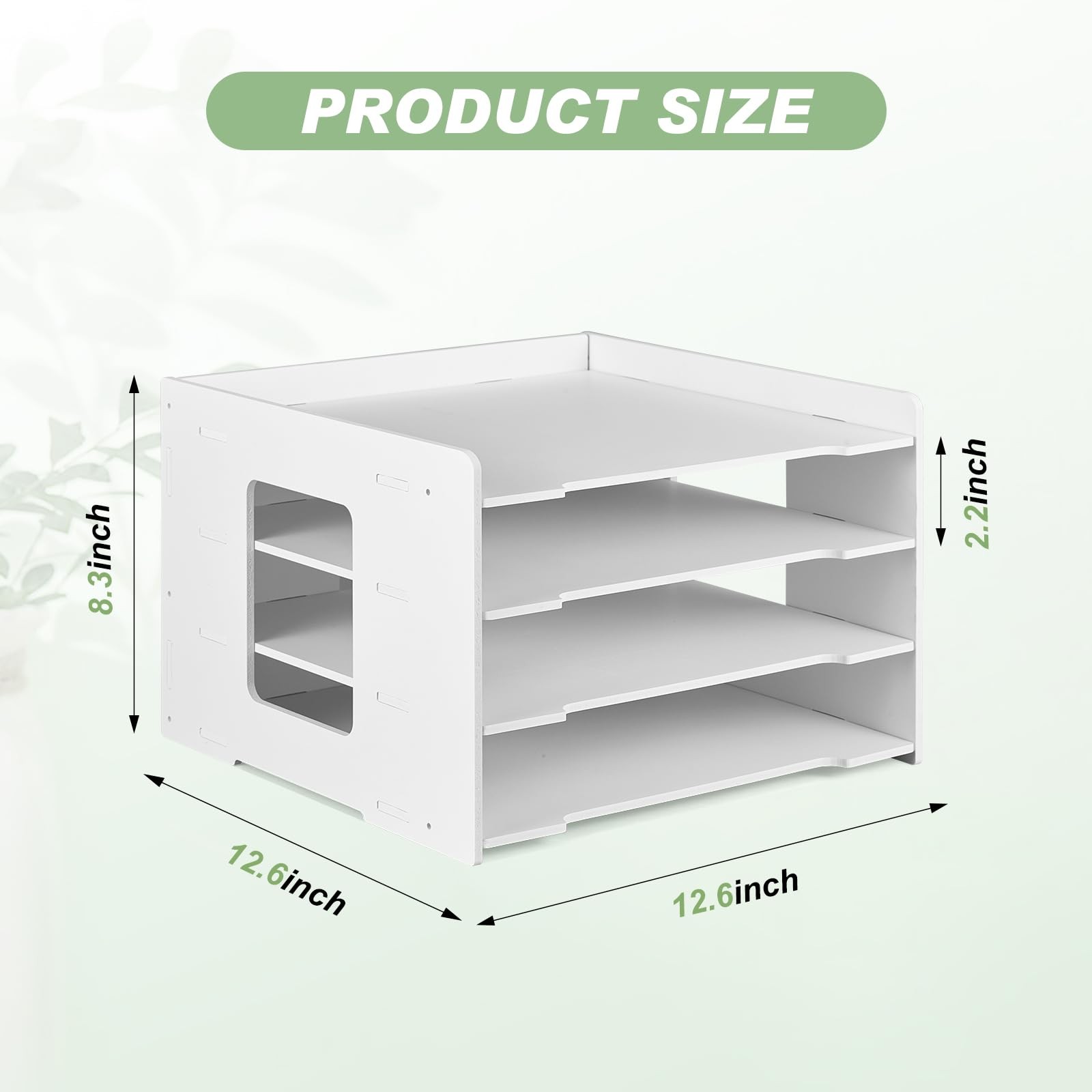 4 Tier Scrapbook Paper Trays Organizer 12.6" Stackable Desk File Box