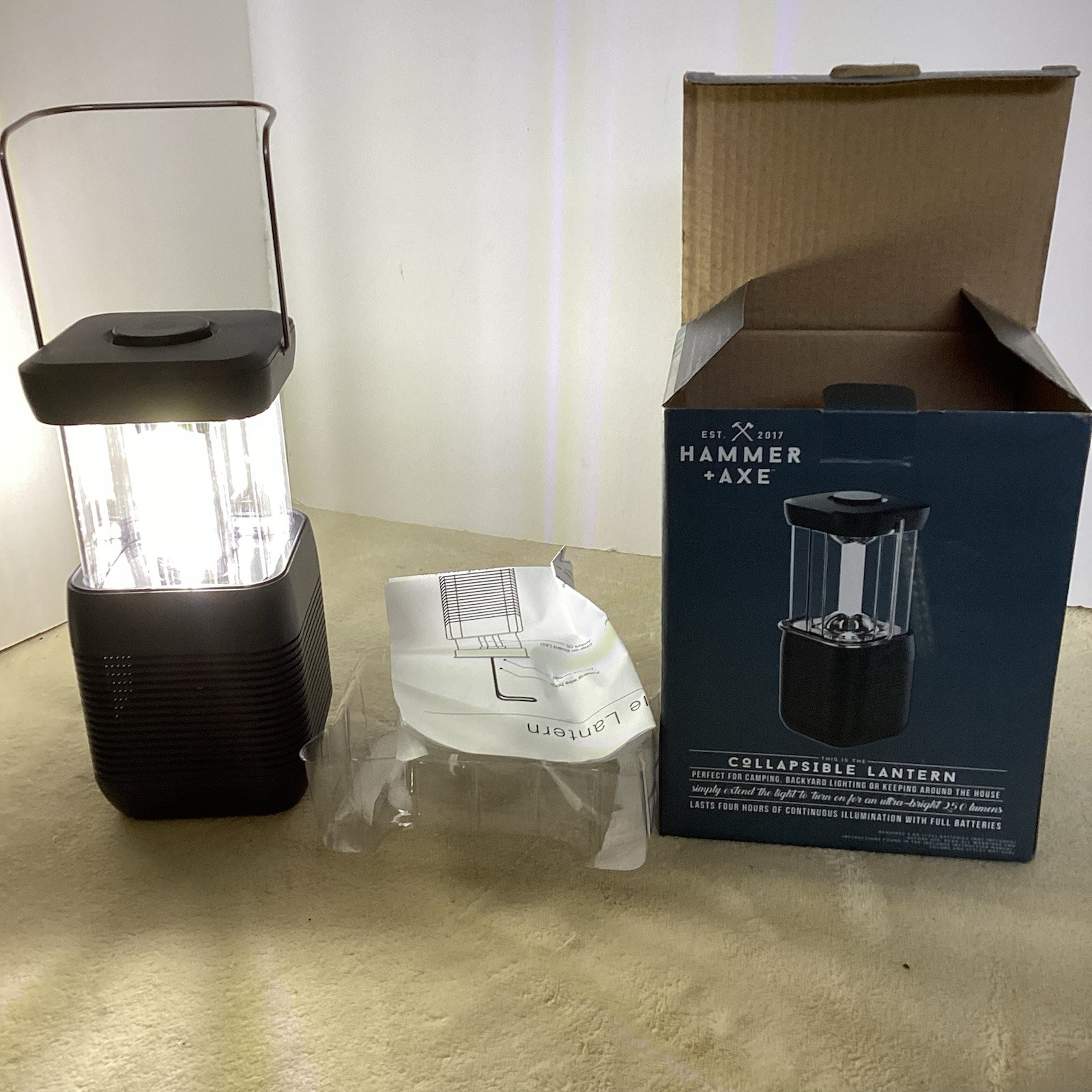 Hammer & Axe Black Collapsible Ultra-Bright Outdoor Camping Lantern