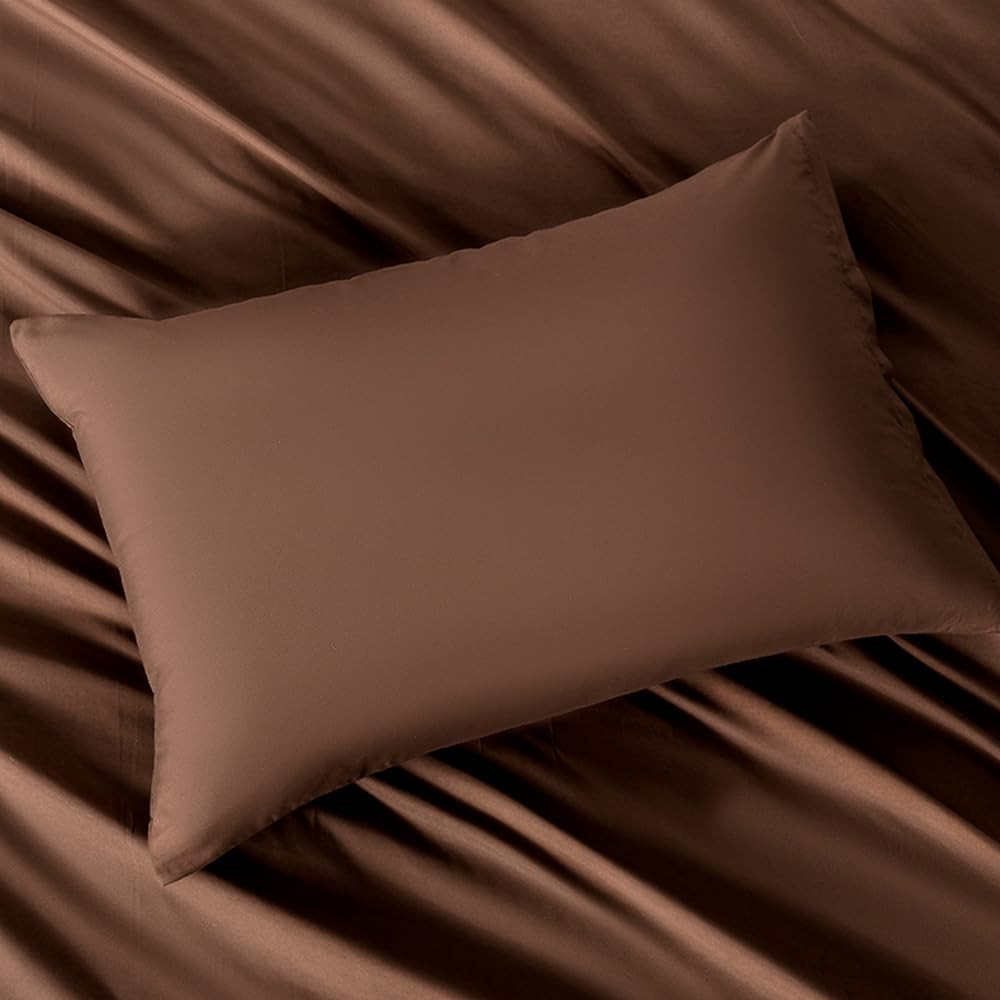 2 Pack Microfiber King Zipper Pillowcases, Soft Comfortable Not Shrink Coffee Pi