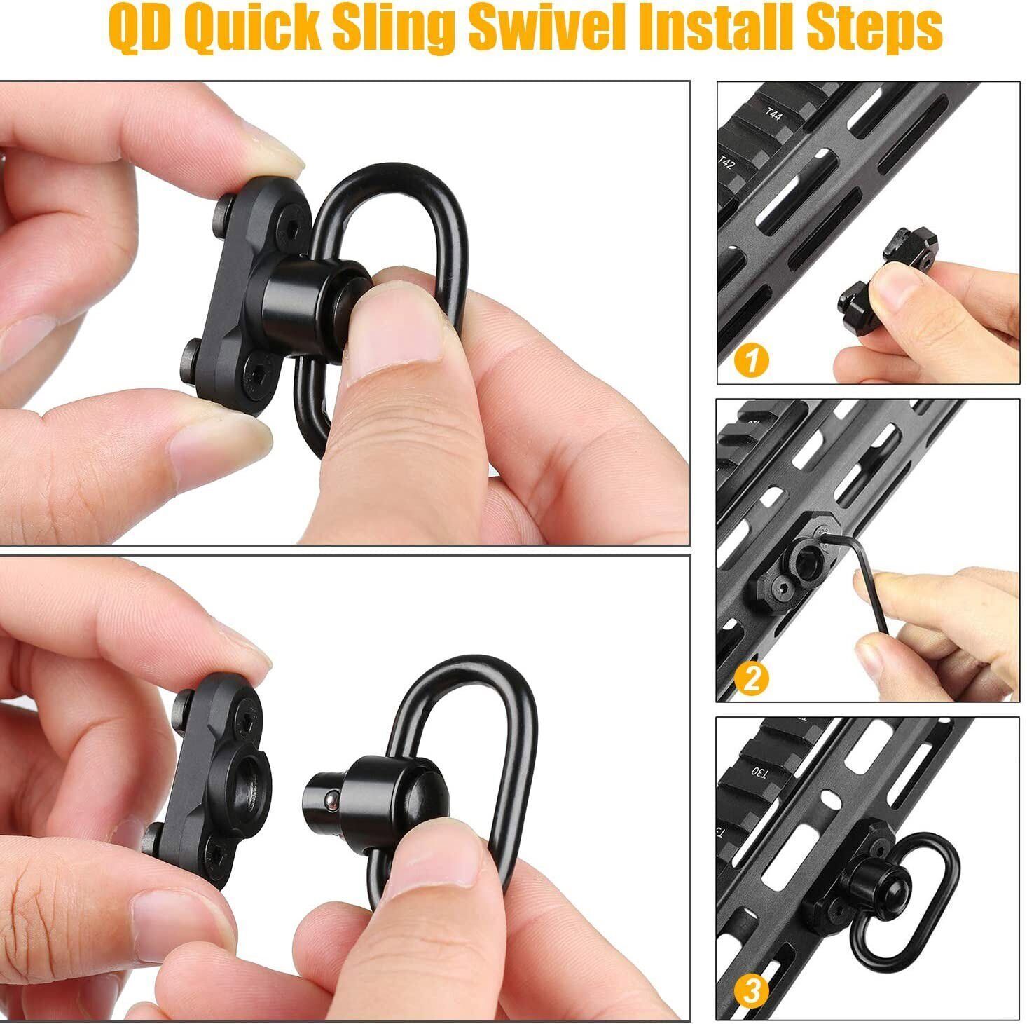 2/4Pcs M-LOK MLOK Quick Release Sling Mount Push Button QD Sling Swivel Adaptor