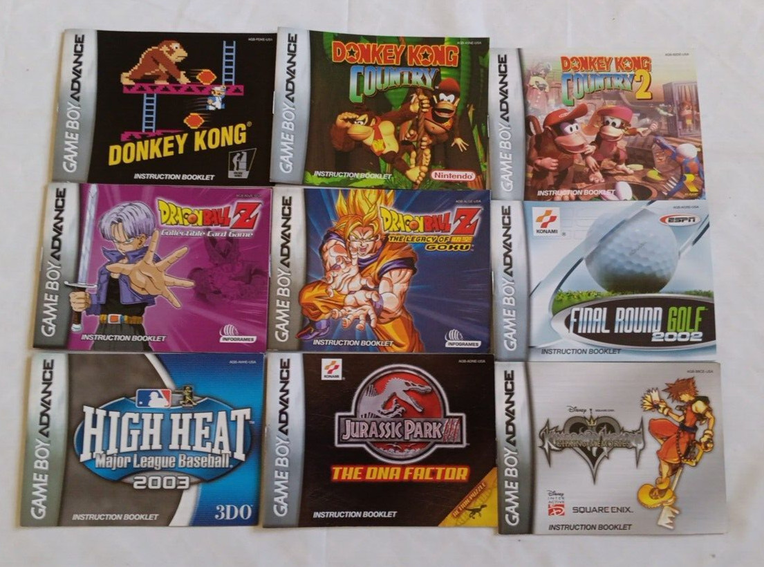 Game Boy Advance/Game Boy Color Game Manuals/Booklet (Select your titles)