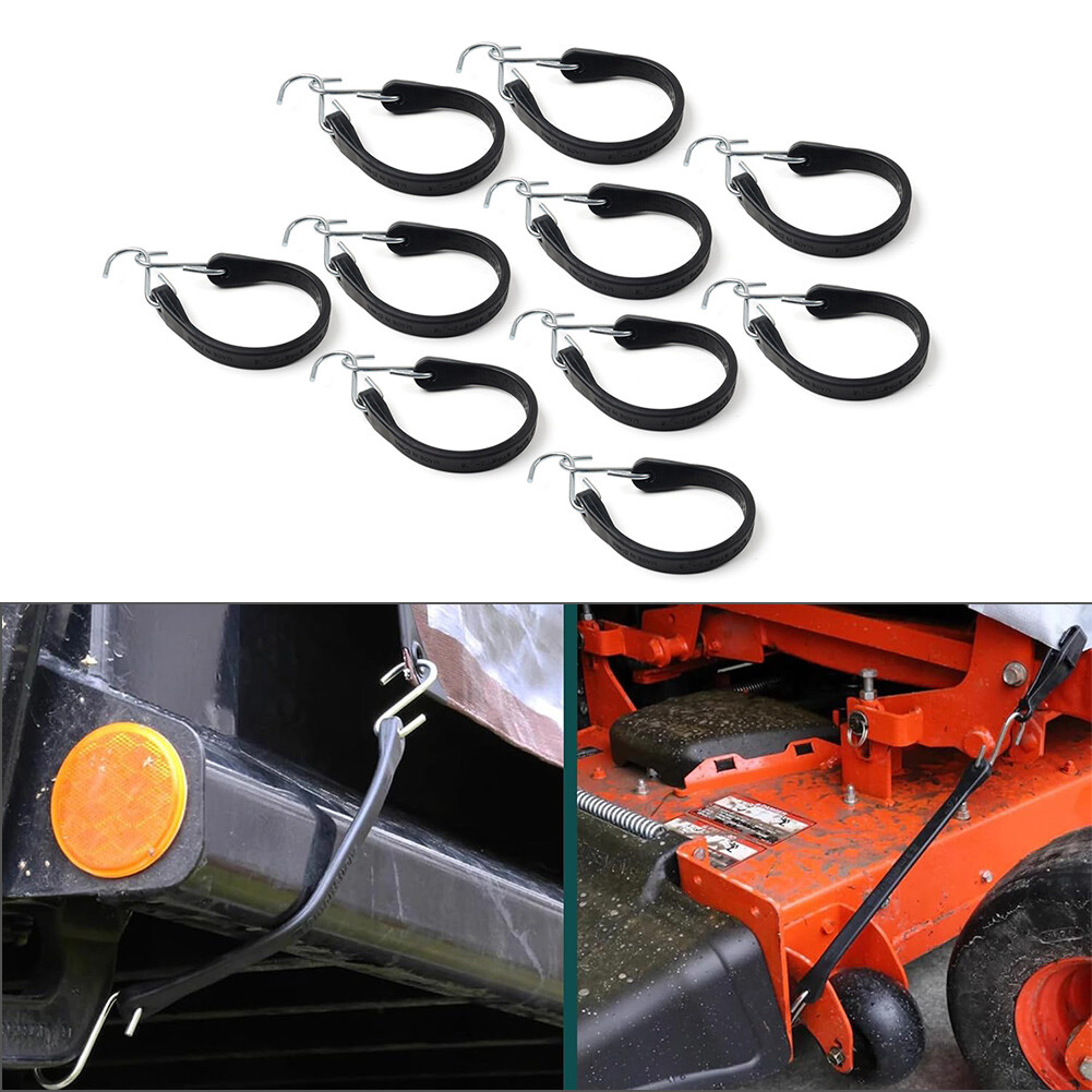 10" Heavy Duty Rubber Tarp Straps Tie Down Bungee Cords With Hooks