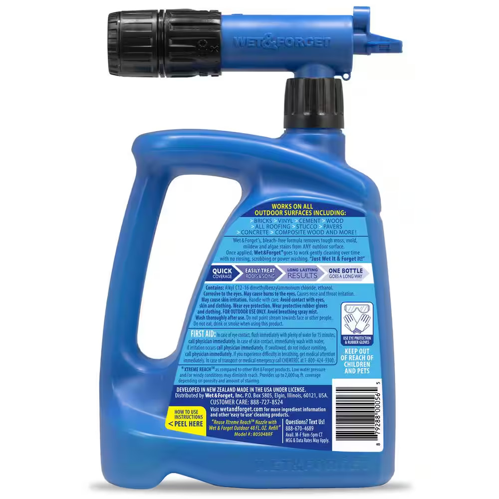 48 Oz. Outdoor Moss Mold Mildew and Algae Stain Remover with Rapid Application H