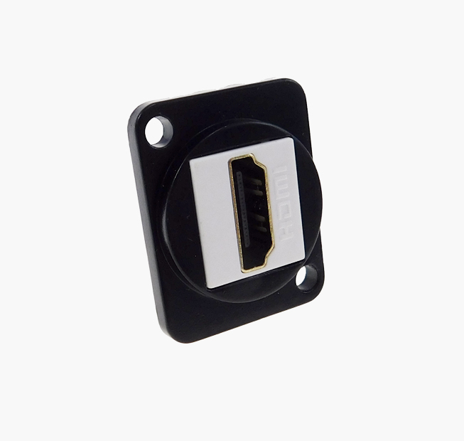 PROCRAFT LY-421 HDMI Feed-Thru D Type Panel Mount Connector BLK w/ WHT