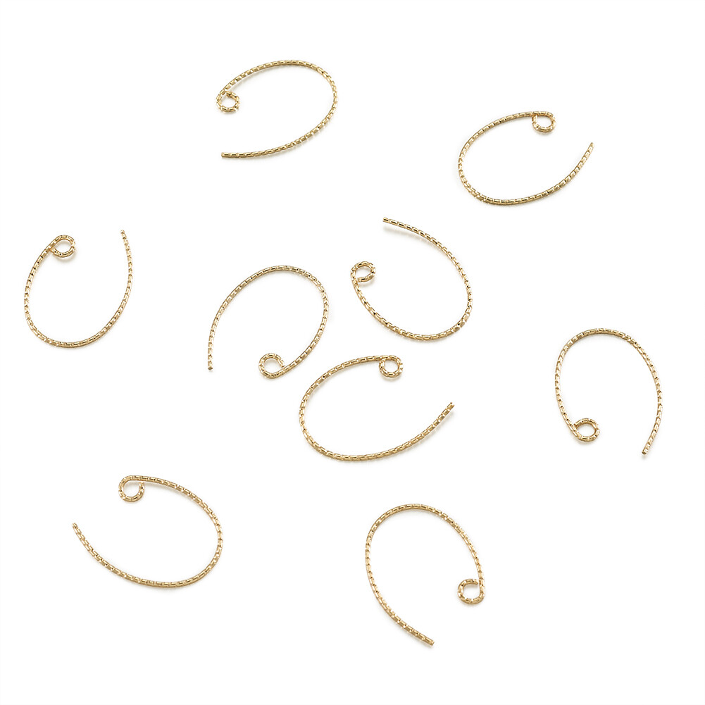 100pcs Real 18K Gold Plated Brass Earring Hooks Dangle Earwire Loop 23x16.5mm